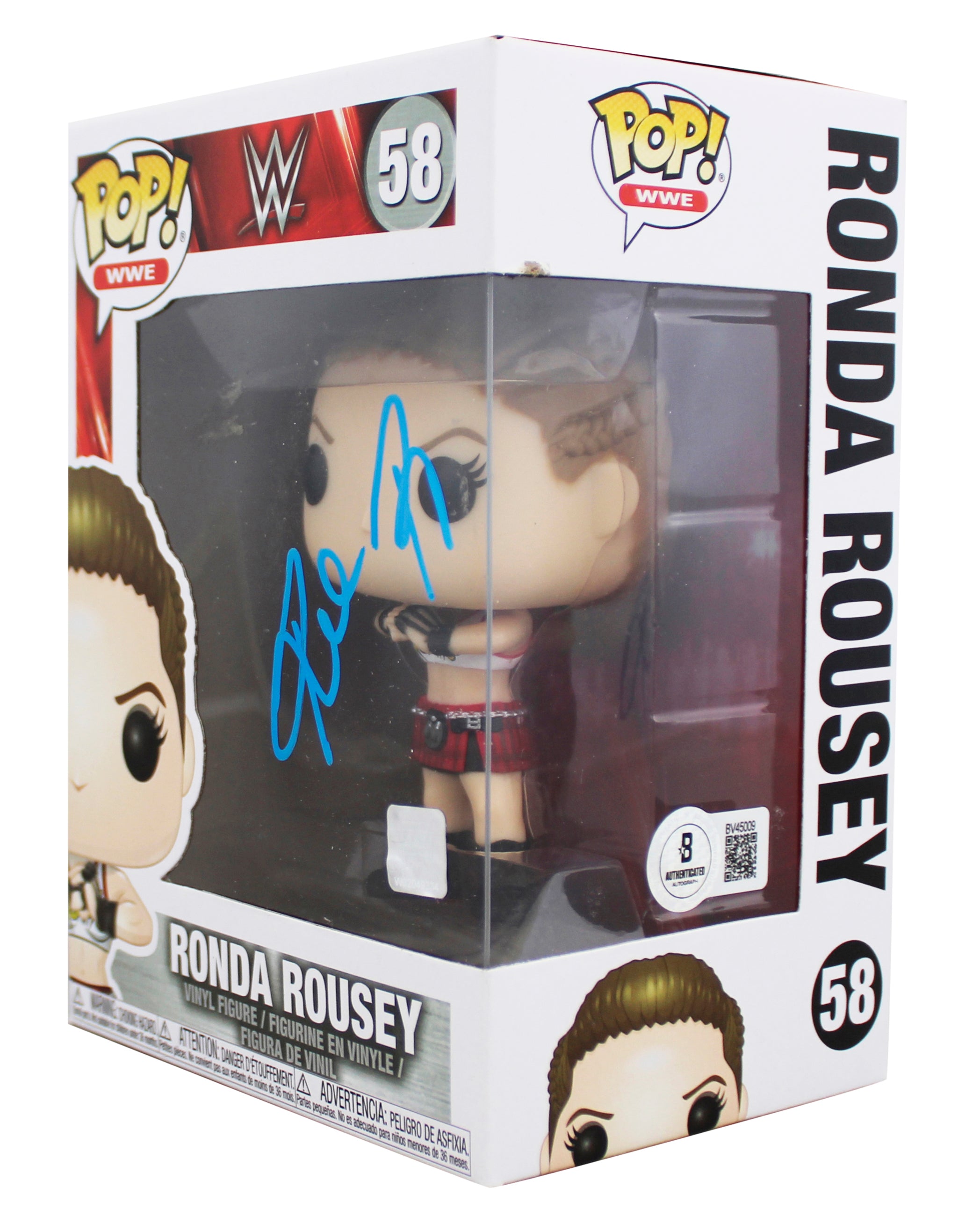 Ronda Rousey WWE Authentic Signed #58 Funko Pop Vinyl Figure BAS #BV45009