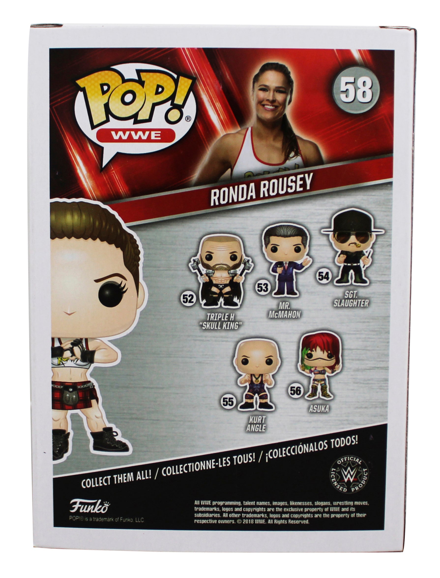 Ronda Rousey WWE Authentic Signed #58 Funko Pop Vinyl Figure BAS #BV45009