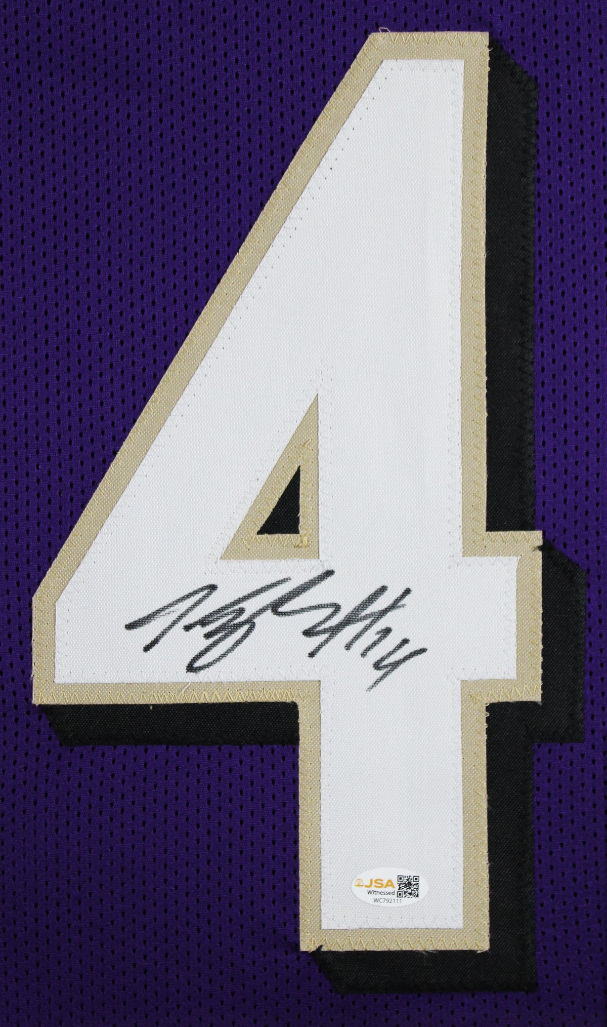 Kyle Hamilton Authentic Signed Purple Pro Style Framed Jersey JSA Witnessed