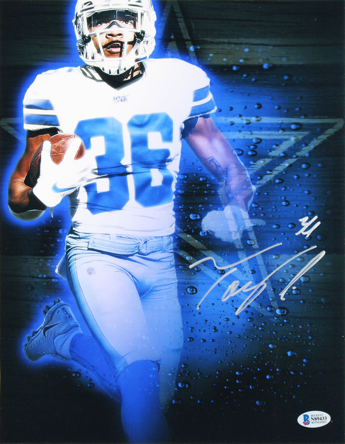 Cowboys Tony Pollard Authentic Signed 11x14 Framed Vertical Photo BAS #N89433