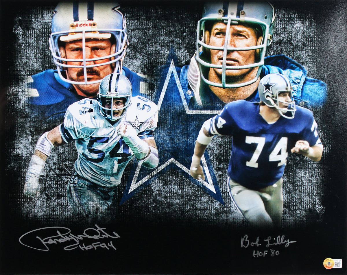 Cowboys Randy White & Bob Lilly "HOF" Signed 16x20 Framed Photo BAS Wit #WY33421