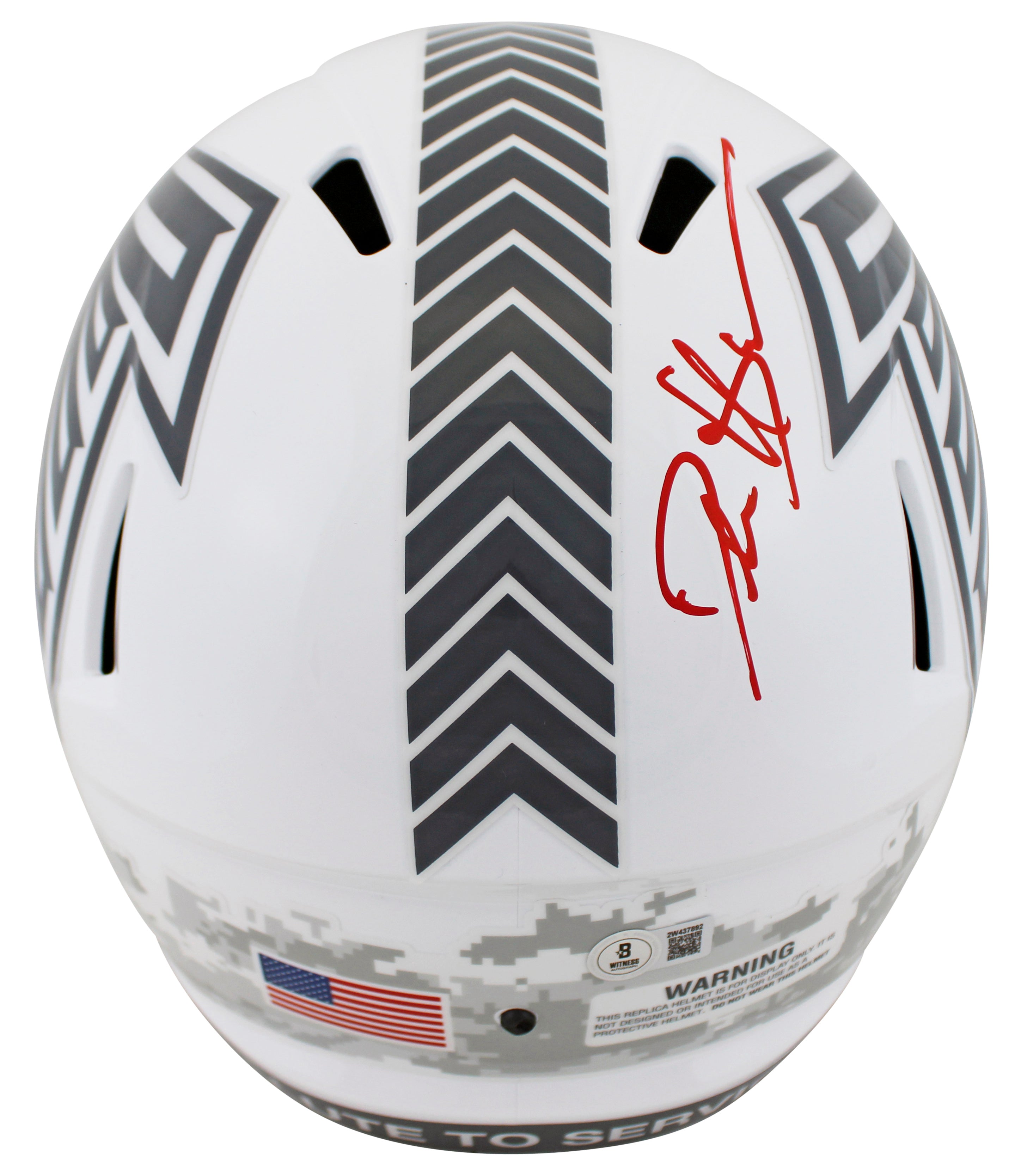 Falcons Deion Sanders Signed STS III Full Size Speed Rep Helmet W/ Case BAS Wit