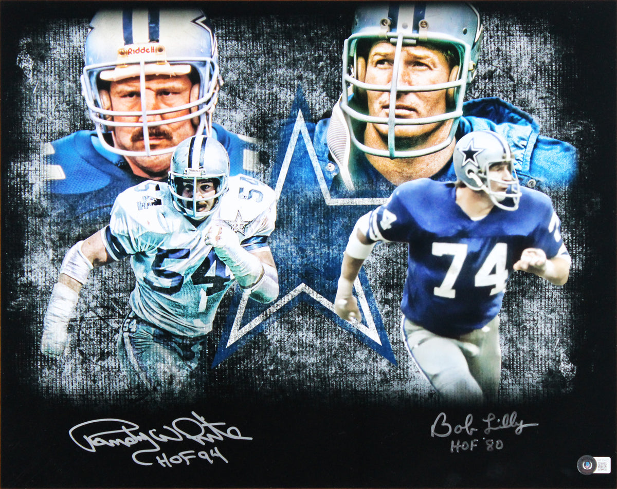 Cowboys Randy White & Bob Lilly "HOF" Signed 16x20 Framed Photo BAS Wit #WY33422