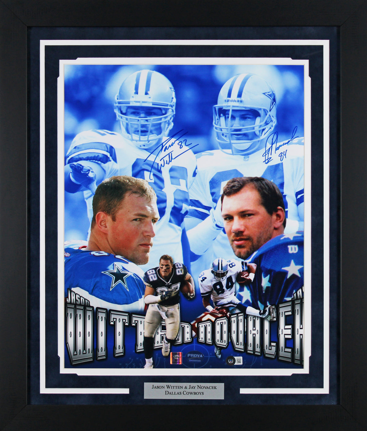 Cowboys Jason Witten & Jay Novacek Signed 16x20 Framed Photo BAS Wit #1W167879