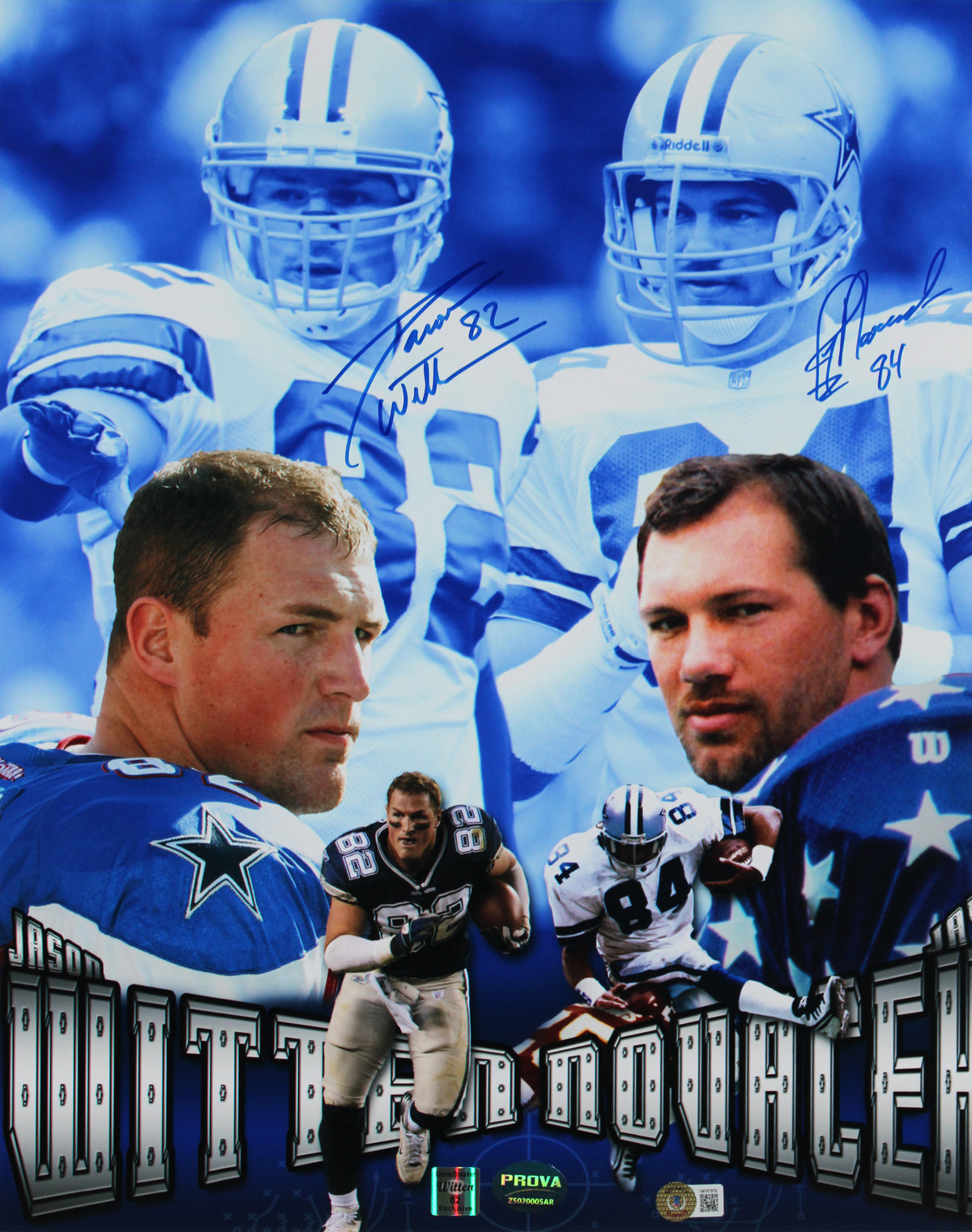 Cowboys Jason Witten & Jay Novacek Signed 16x20 Framed Photo BAS Wit #1W167879
