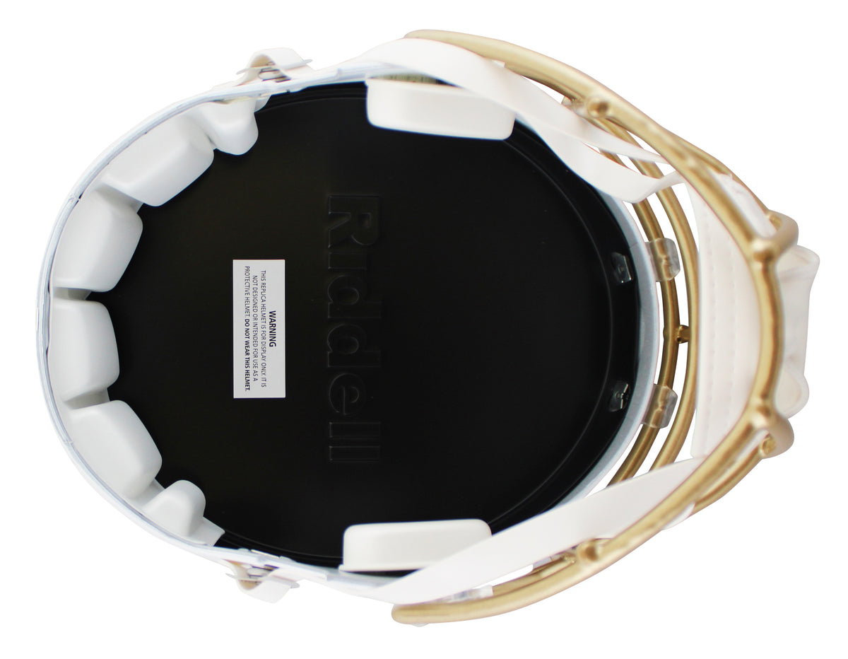 Saints Alvin Kamara Signed 2025 On-Field Alt F/S Speed Rep Helmet W/ Case BAS W