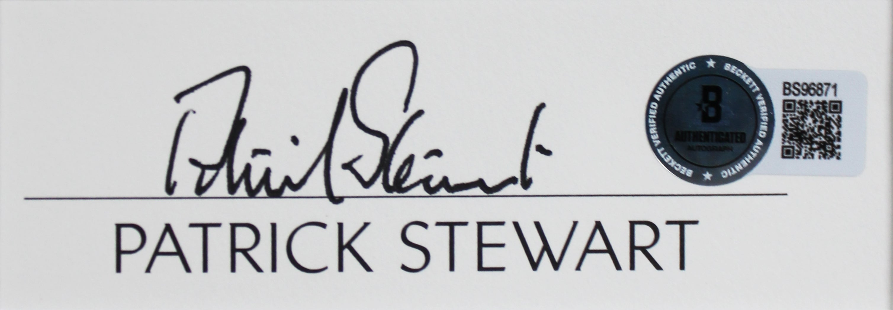 Patrick Stewart Star Trek: The Next Generation Signed & Framed Cut Signature BAS