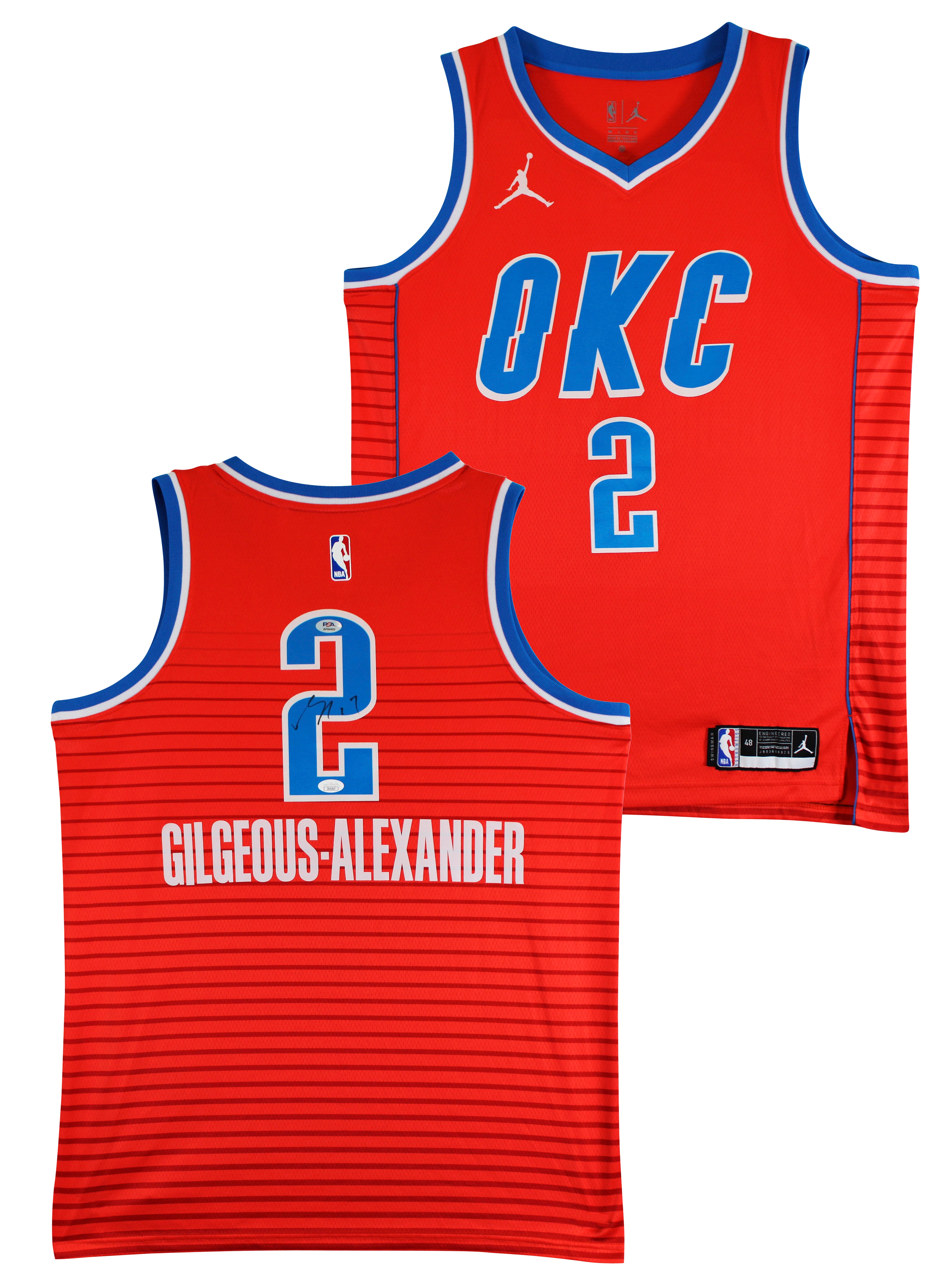 Thunder Shai Gilgeous-Alexander Signed Orange Nike Swingman Jersey PSA #AP84489