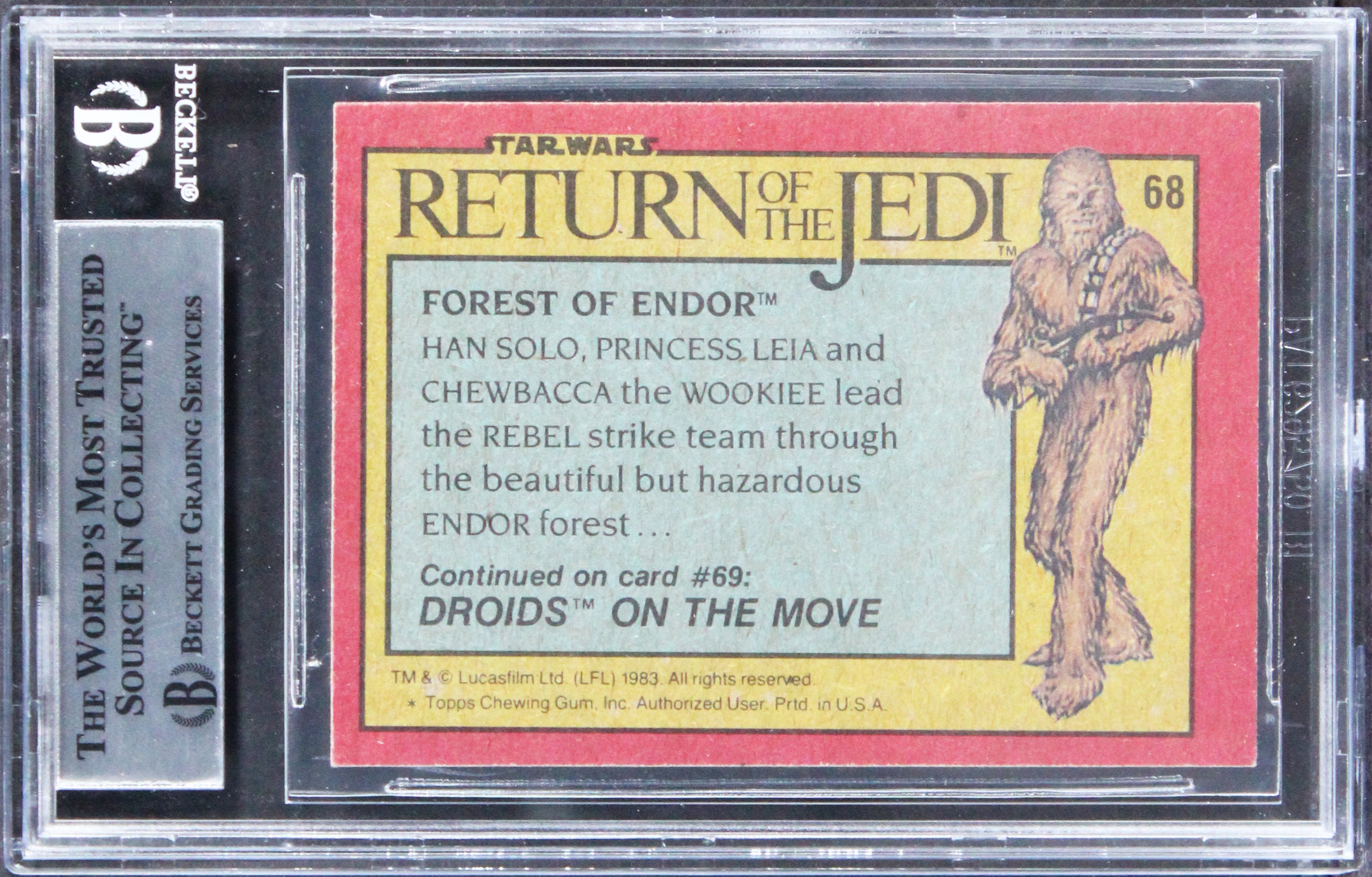 Star Wars (4) Ronzani, Wiley, Keeler +1 Signed 1983 SW ROTJ #68 Card BAS Slabbed