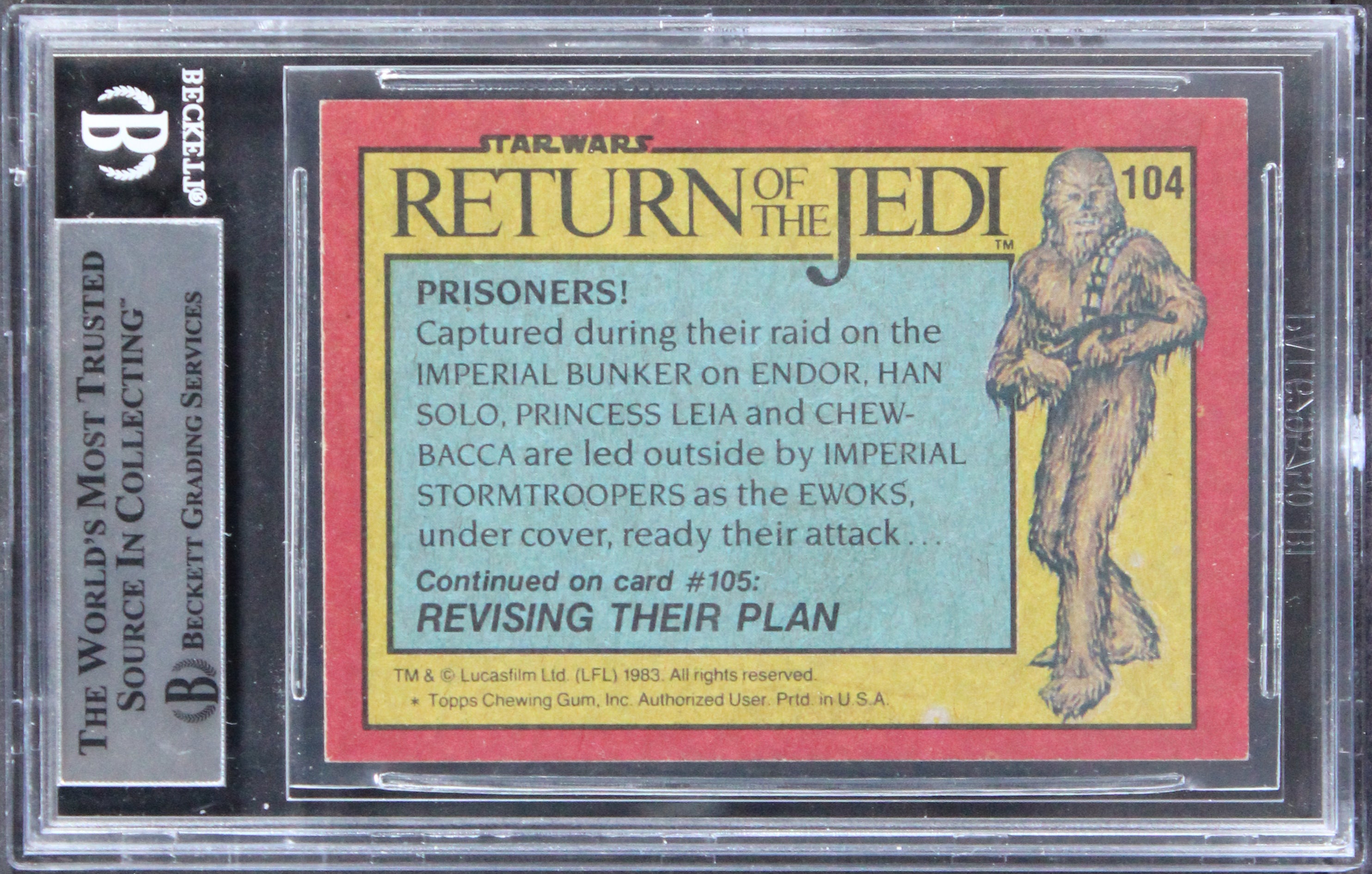 Star Wars (5) Randall, Horrigan, Holt +2 Signed 1983 ROTJ #104 Card BAS Slabbed