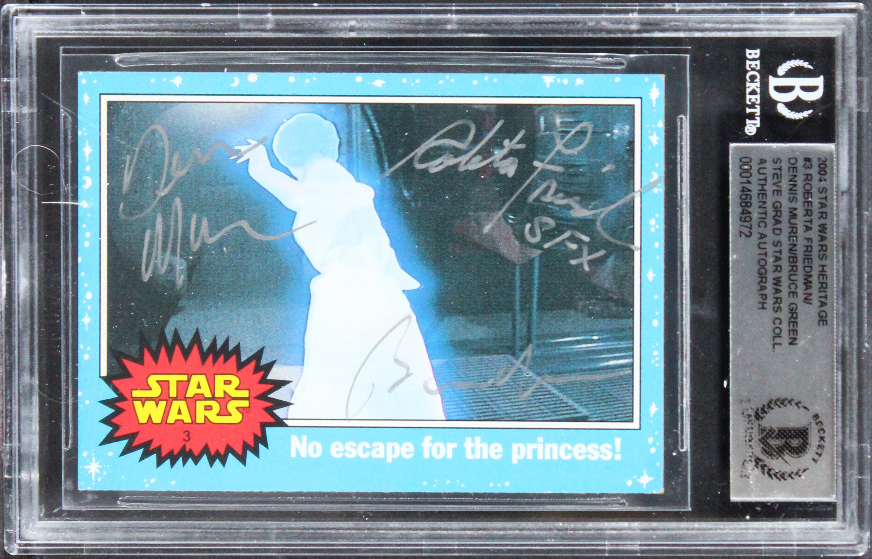 Star Wars (3) Friedman, Muren & Green Signed 2004 SW Herit #3 Card BAS Slabbed