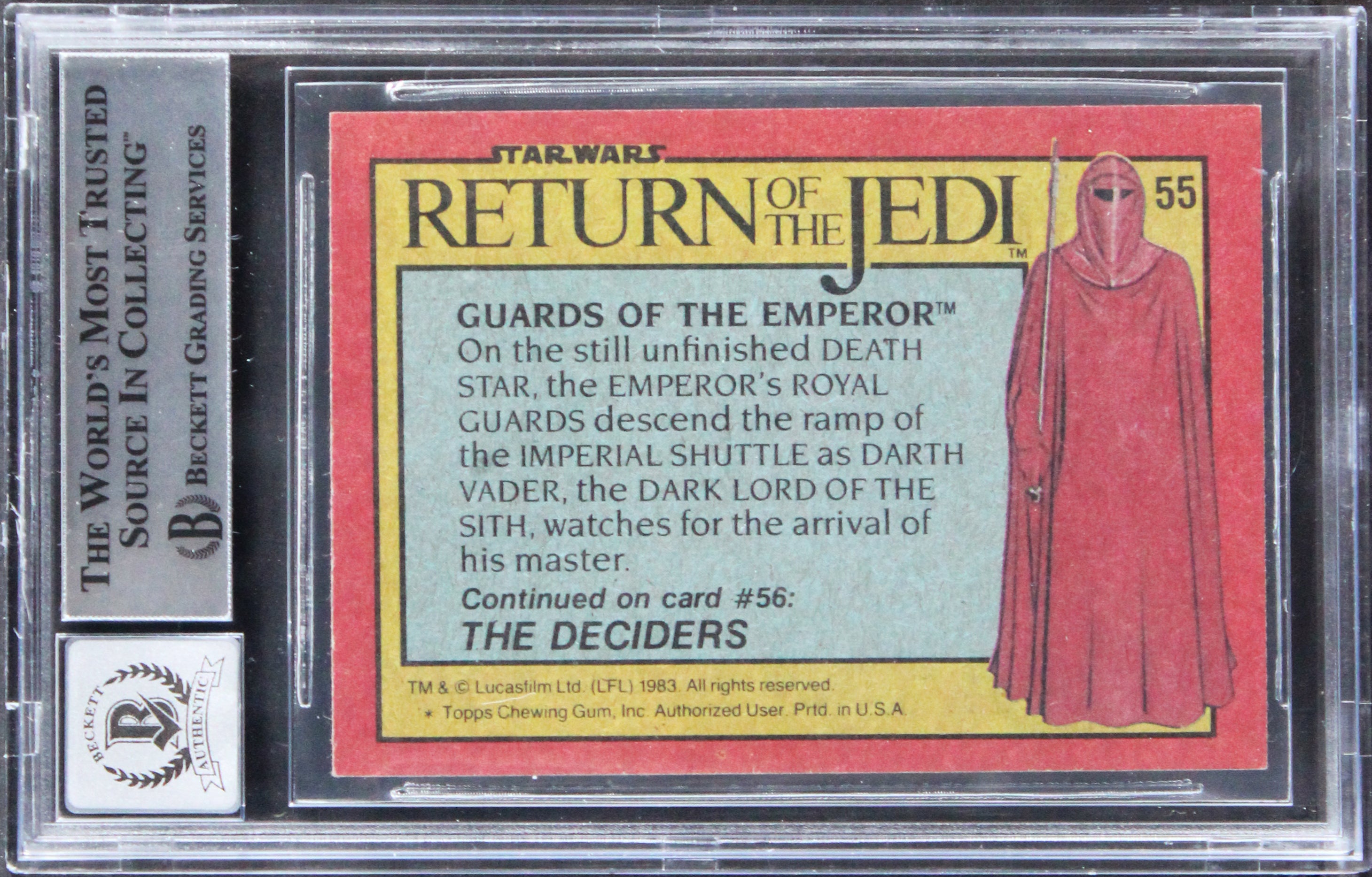 Star Wars (4) Ronzani, Miller +2 Signed 1983 ROTJ #55 Card Auto 10! BAS Slabbed