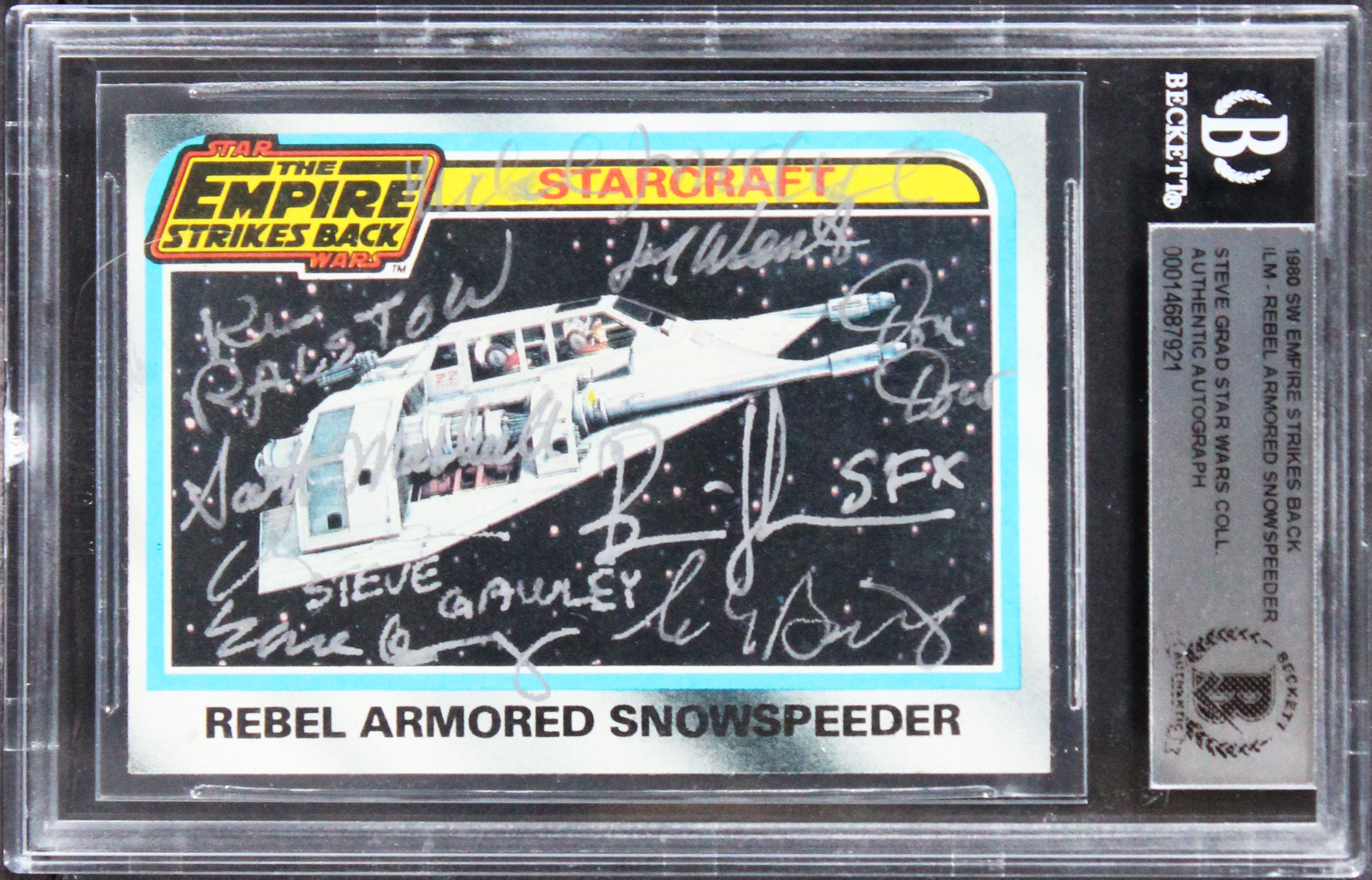 Star Wars (10) McAlister, Owyeung +8 Signed 1980 SW ESB ILM - RAS Card BAS Slab