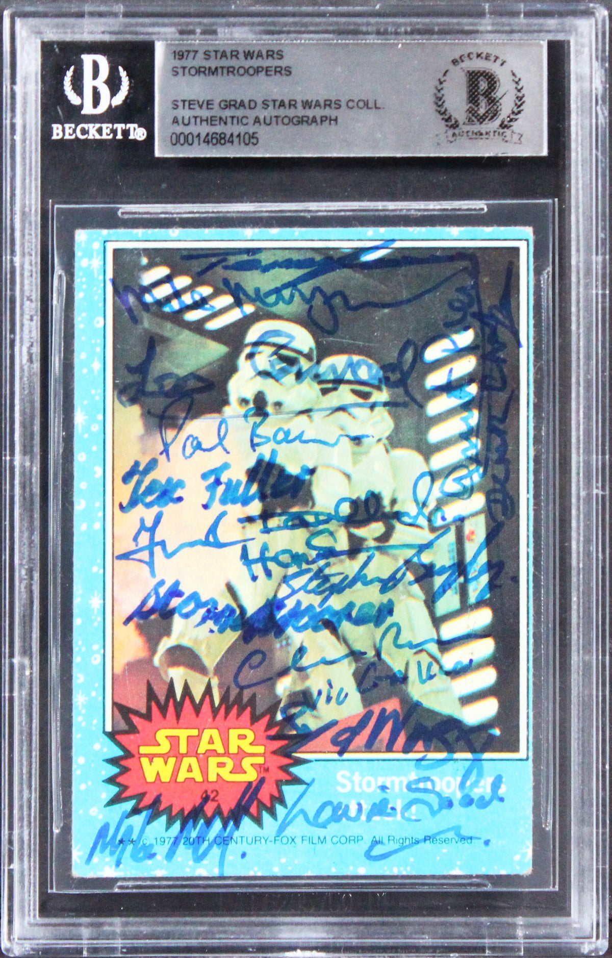 Star Wars (18) Harris, Skeaping, Henson +15 1977 Stormtroopers Card BAS Slabbed