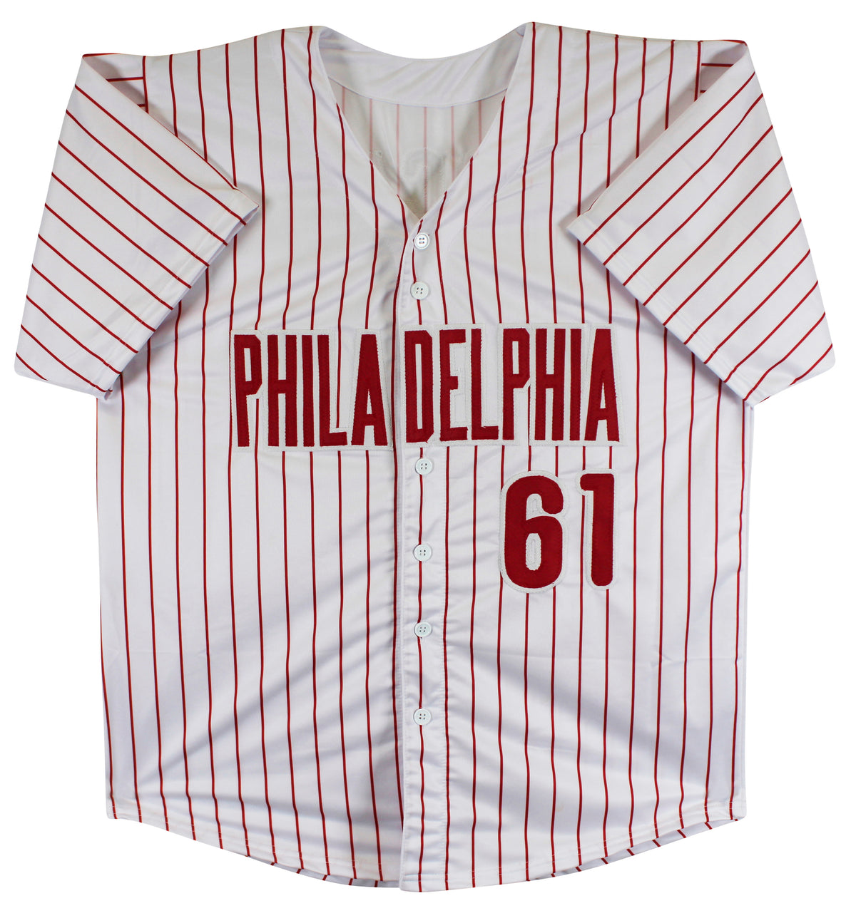 Christopher Sanchez Signed White Pinstripe Pro Style Jersey BAS Witnessed