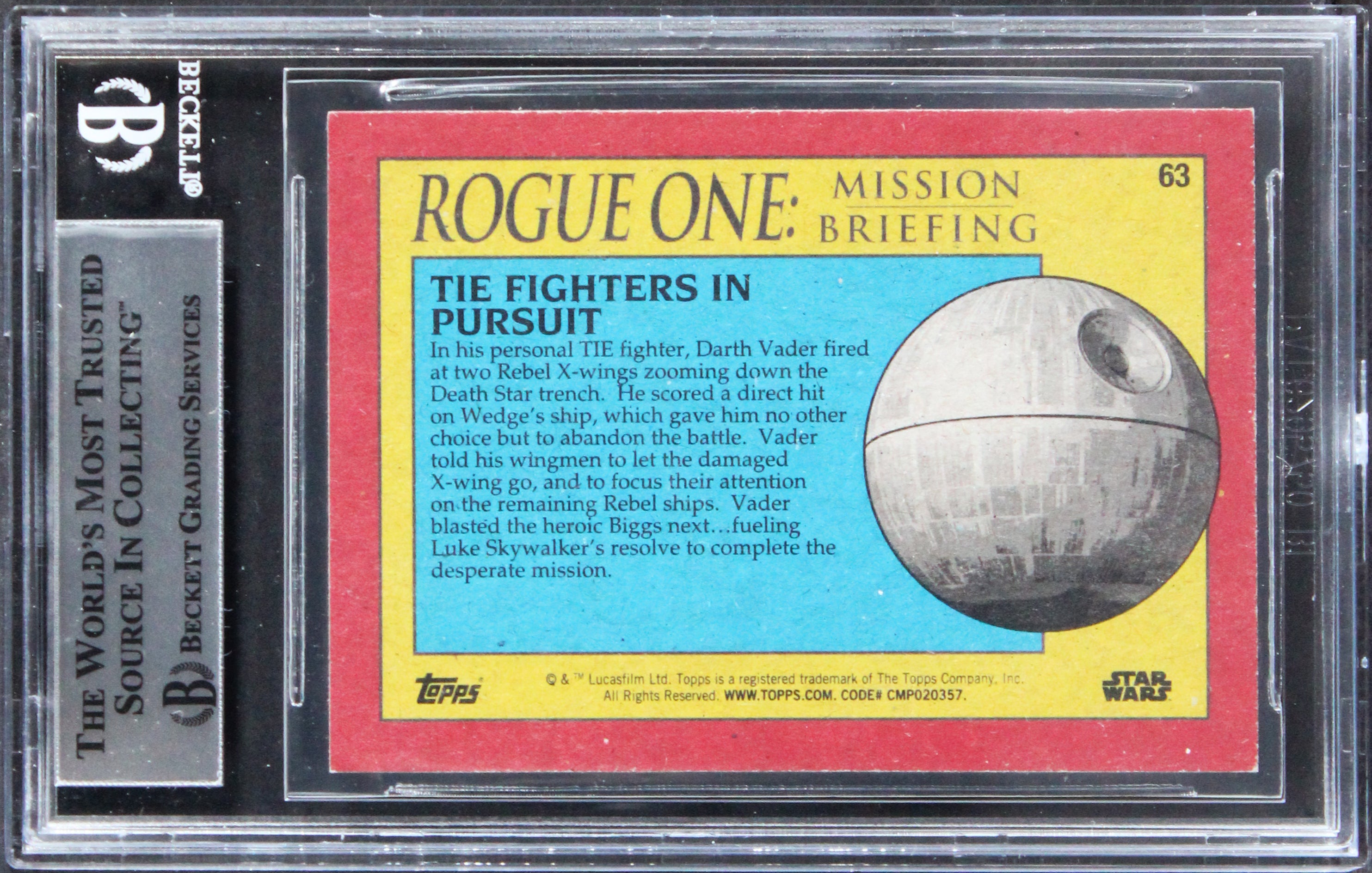 Star Wars (6) Peterson, Erland, Huston +3 Signed 2016 SW ROMB #63 Card BAS Slab