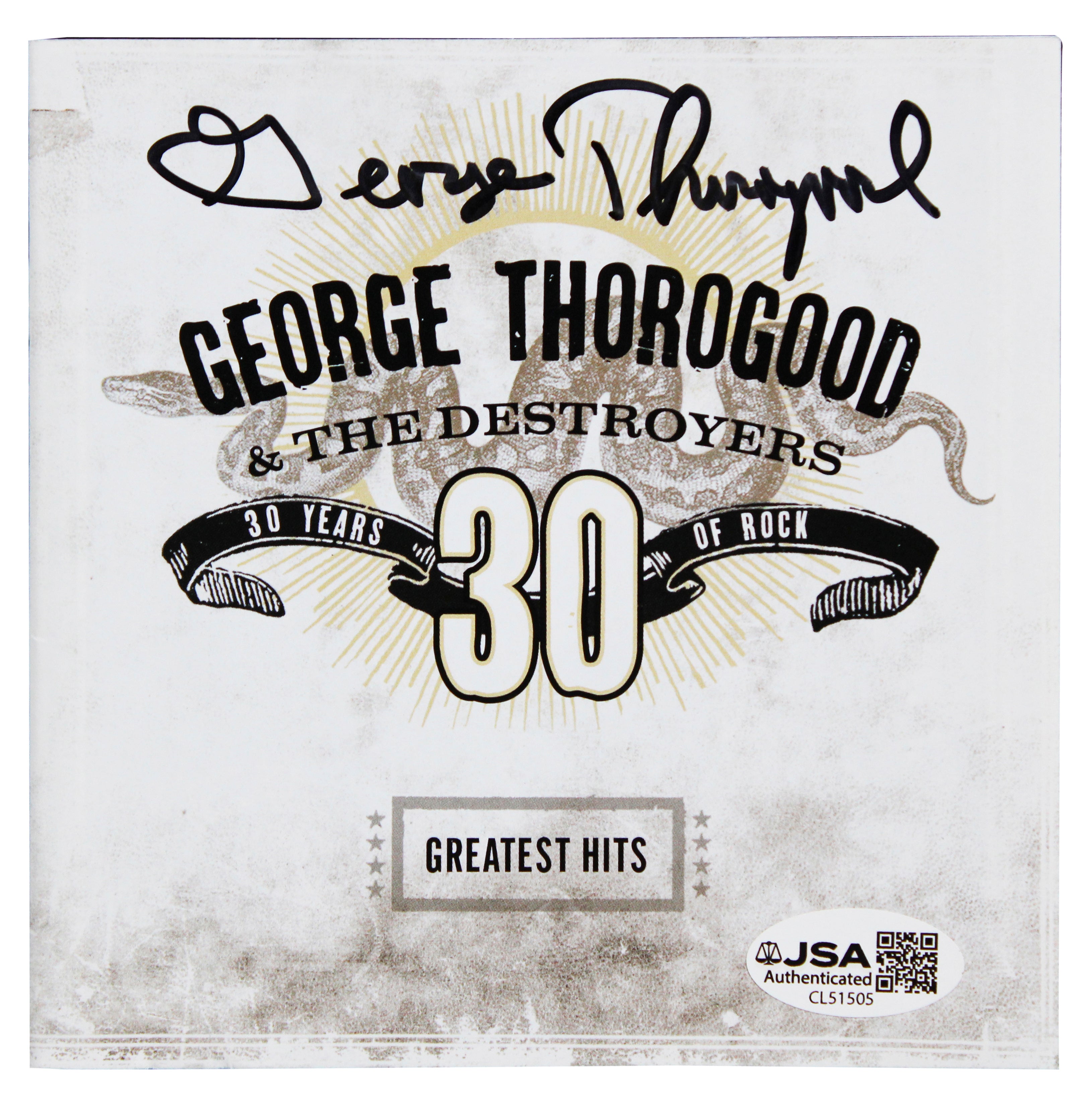 George Thorgood Authentic Signed Greatest Hits CD Booklet JSA #CL51505