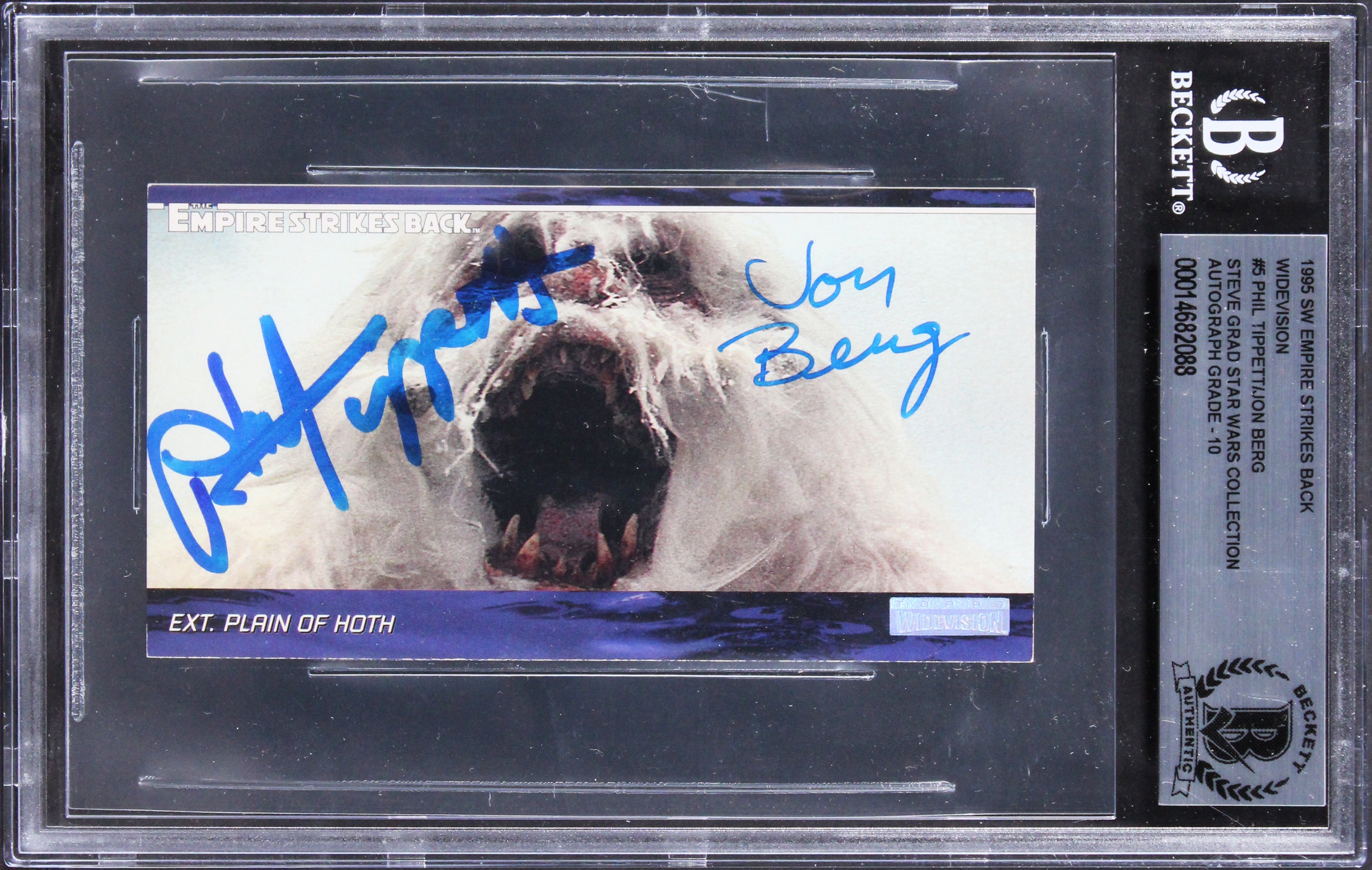 Star Wars (2) Tippett, Berg Signed 1995 ESB Widevision #5 Card Auto 10! BAS Slab
