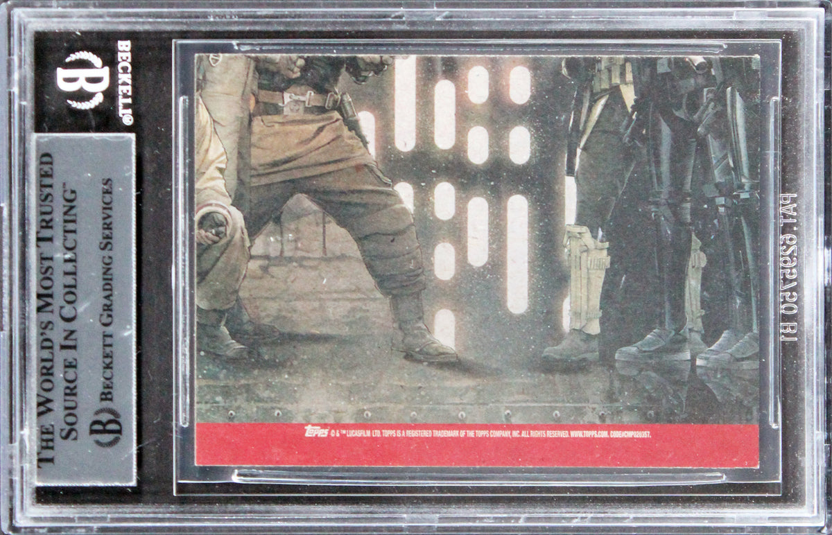 Diego Luna Signed 2016 Star Wars Rogue One Mission Briefing #106 Card BAS Slab 1