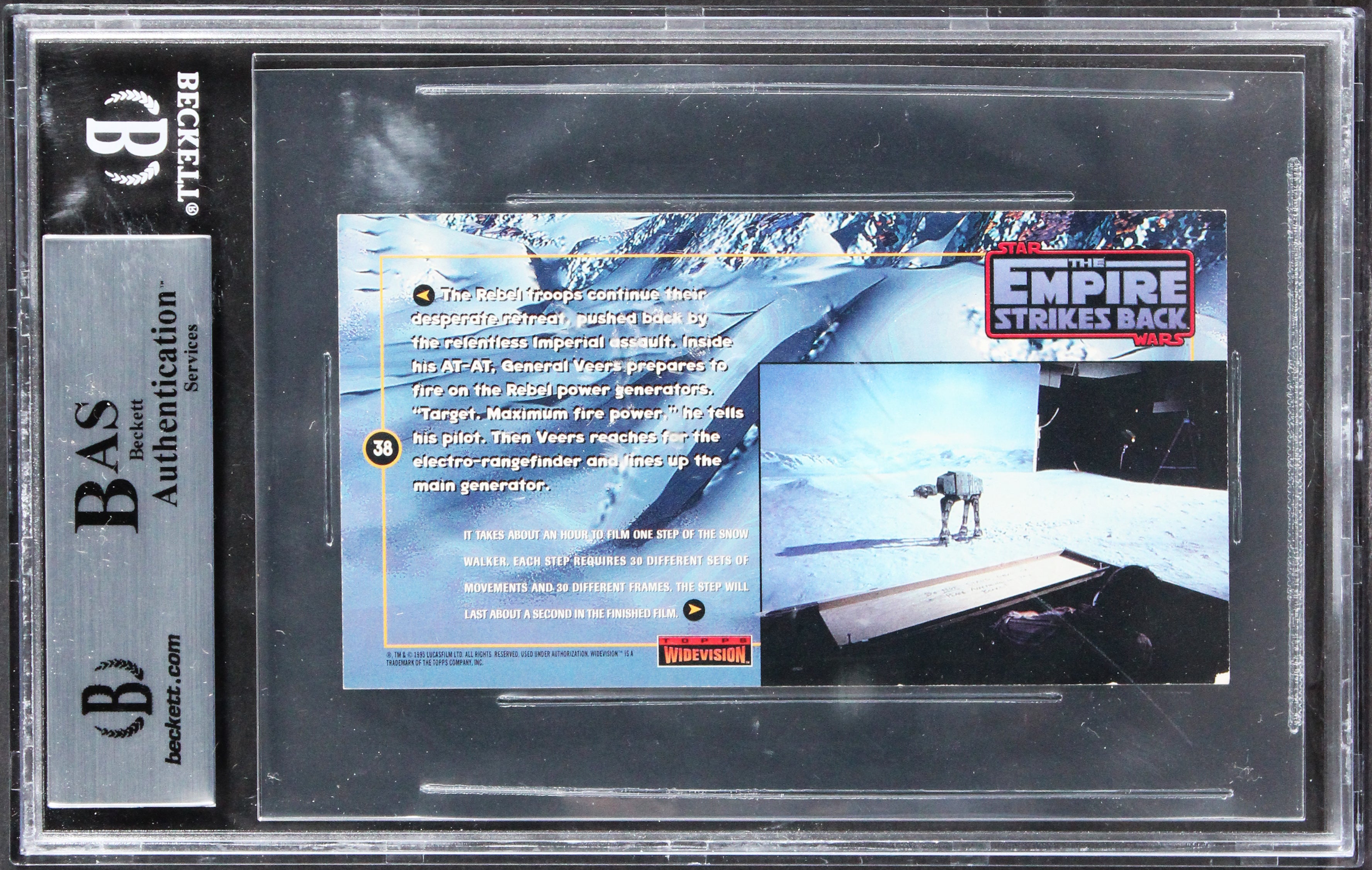 Star Wars (5) Tippett, Huston +3 Signed 1995 SW ESB Widevision #38 Card BAS Slab