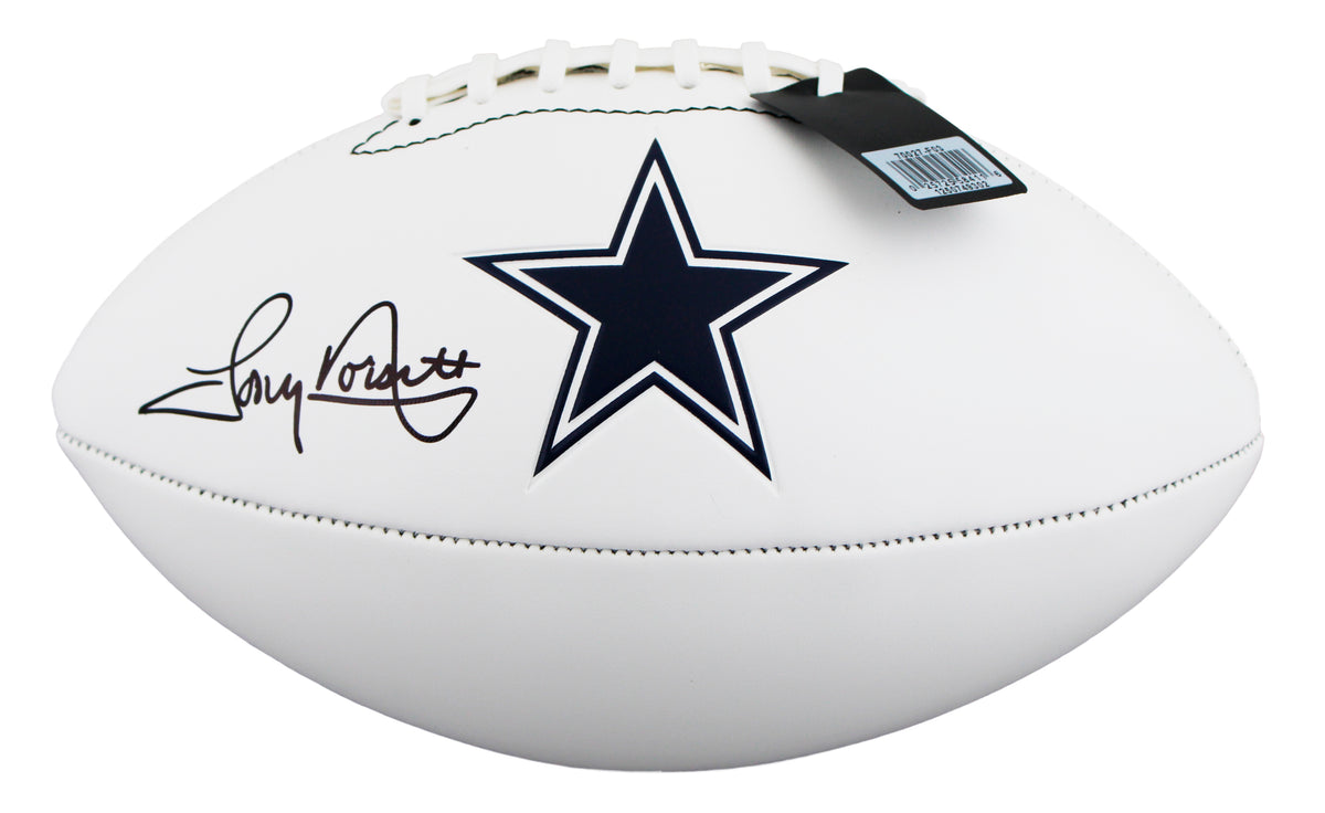 Cowboys Tony Dorsett Signed Franklin White Panel Logo Football W/ Case BAS Wit
