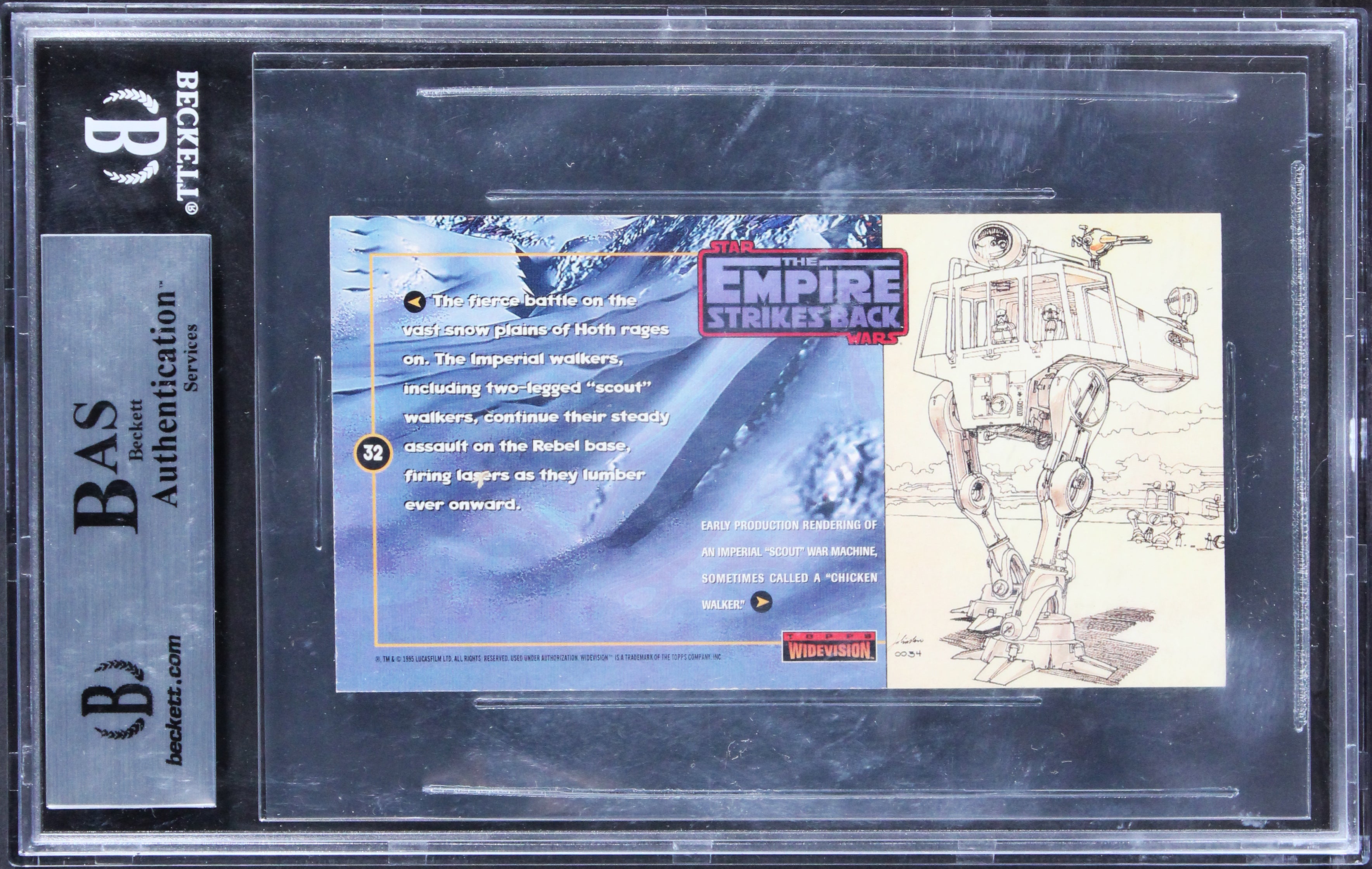 Phil Tippett, Jon Berg Star Wars Signed 1995 ESB Widevision #32 Card BAS Slabbed