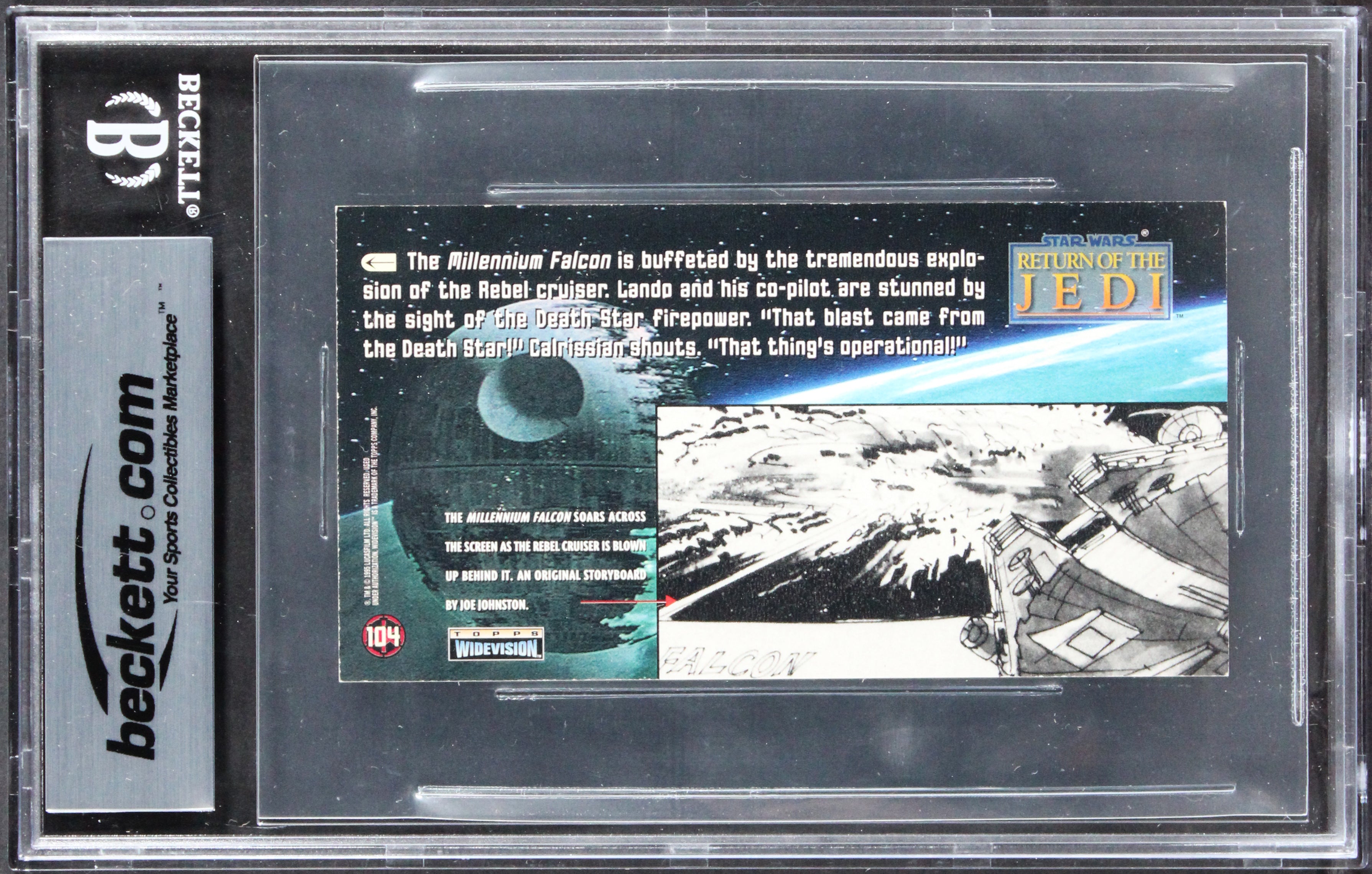 Star Wars (3) Huston, Owyeung +1 Signed 1996 ROTJ WV #104 Card Auto 10! BAS Slab