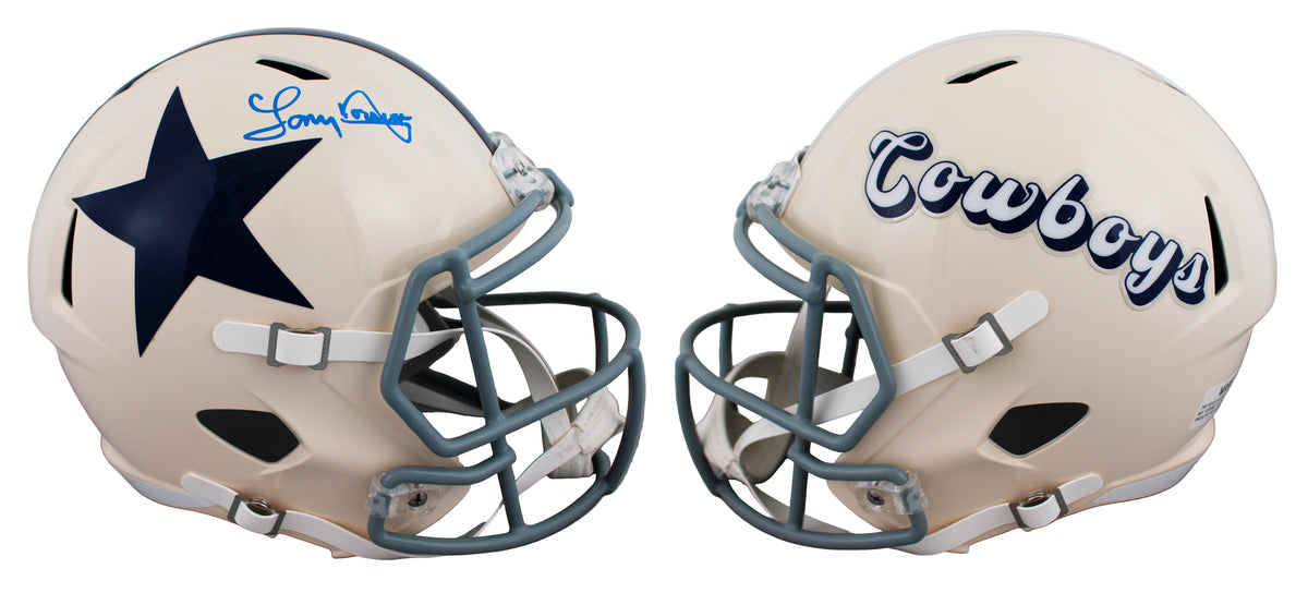 Cowboys Tony Dorsett Signed Retro Full Size Speed Rep Helmet BAS Witnessed 2