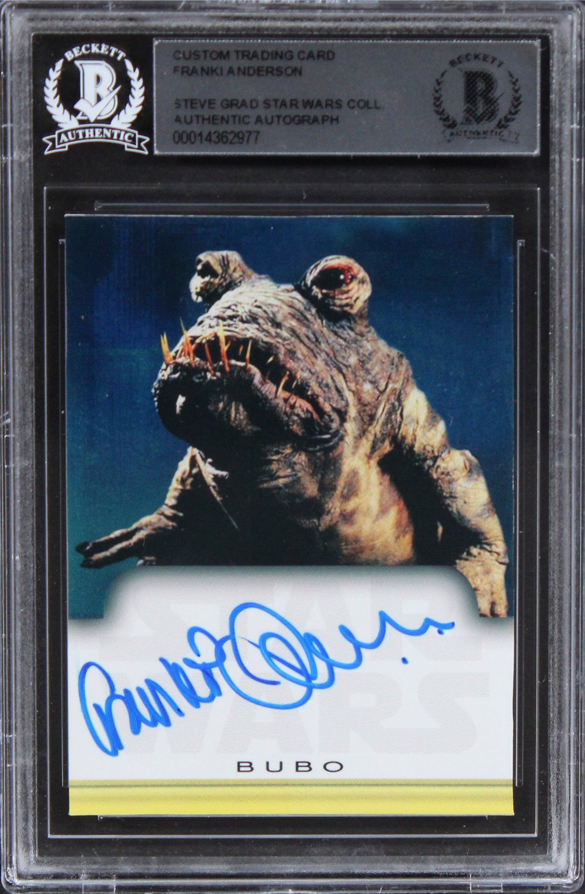 Franki Andeson Star Wars Authentic Signed Custom Trading Card BAS Slabbed
