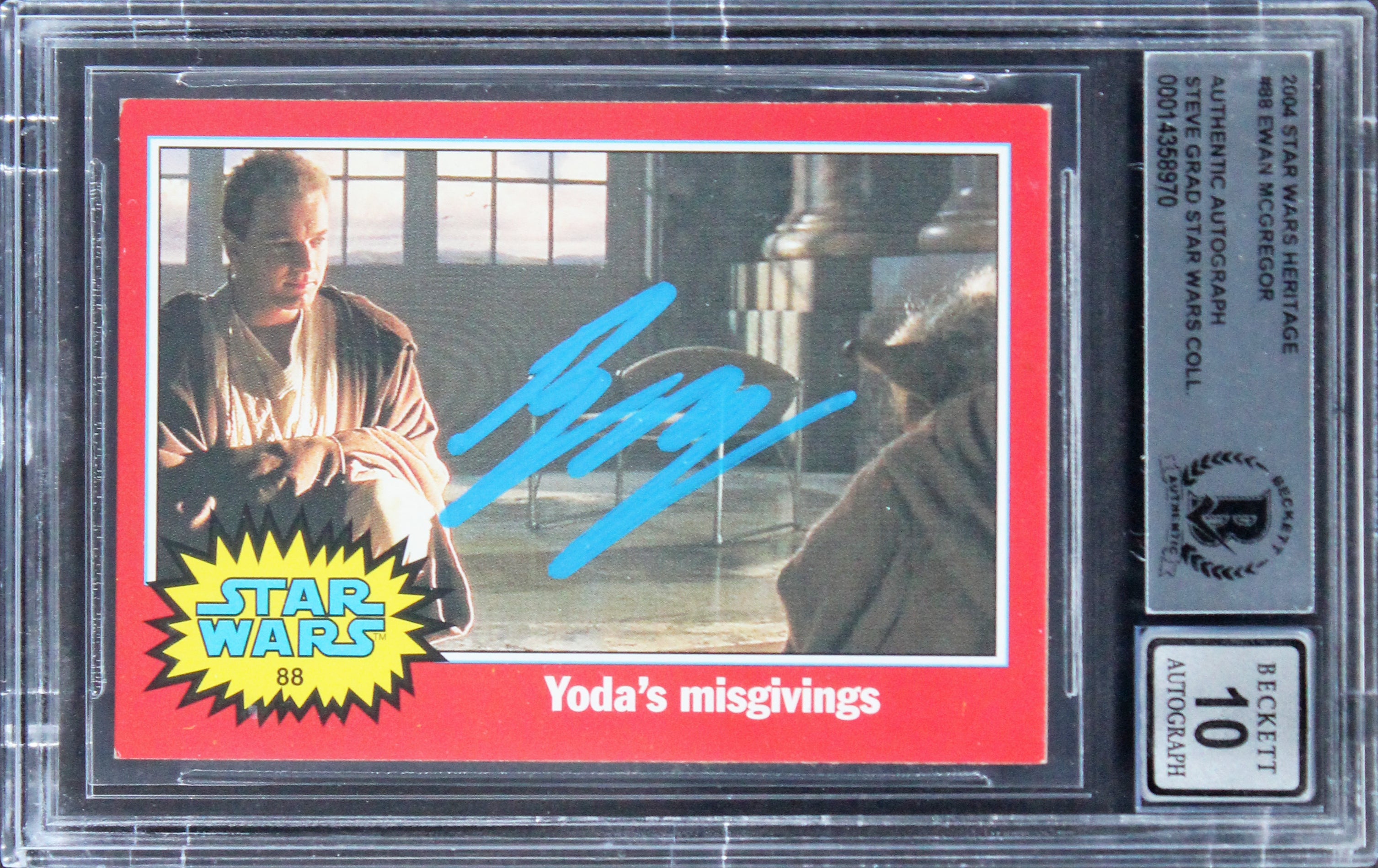 Ewan McGregor Star Wars Signed 2004 Star Wars Heritage #88 Card Auto 10 BAS Slab