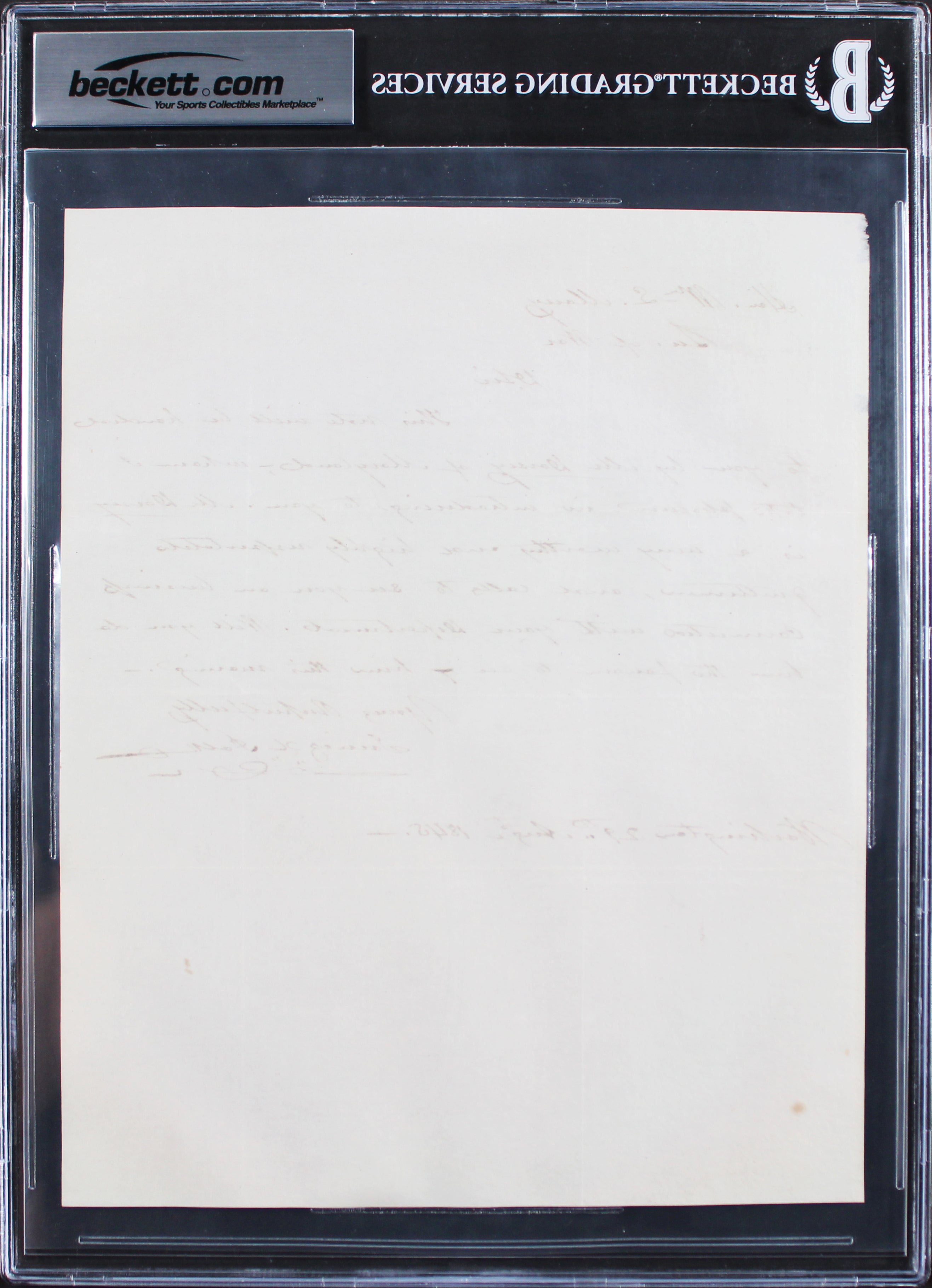 James K. Polk Signed 7.5x9.25 August 1845 Handwritten Letter Auto 9 BAS Slab