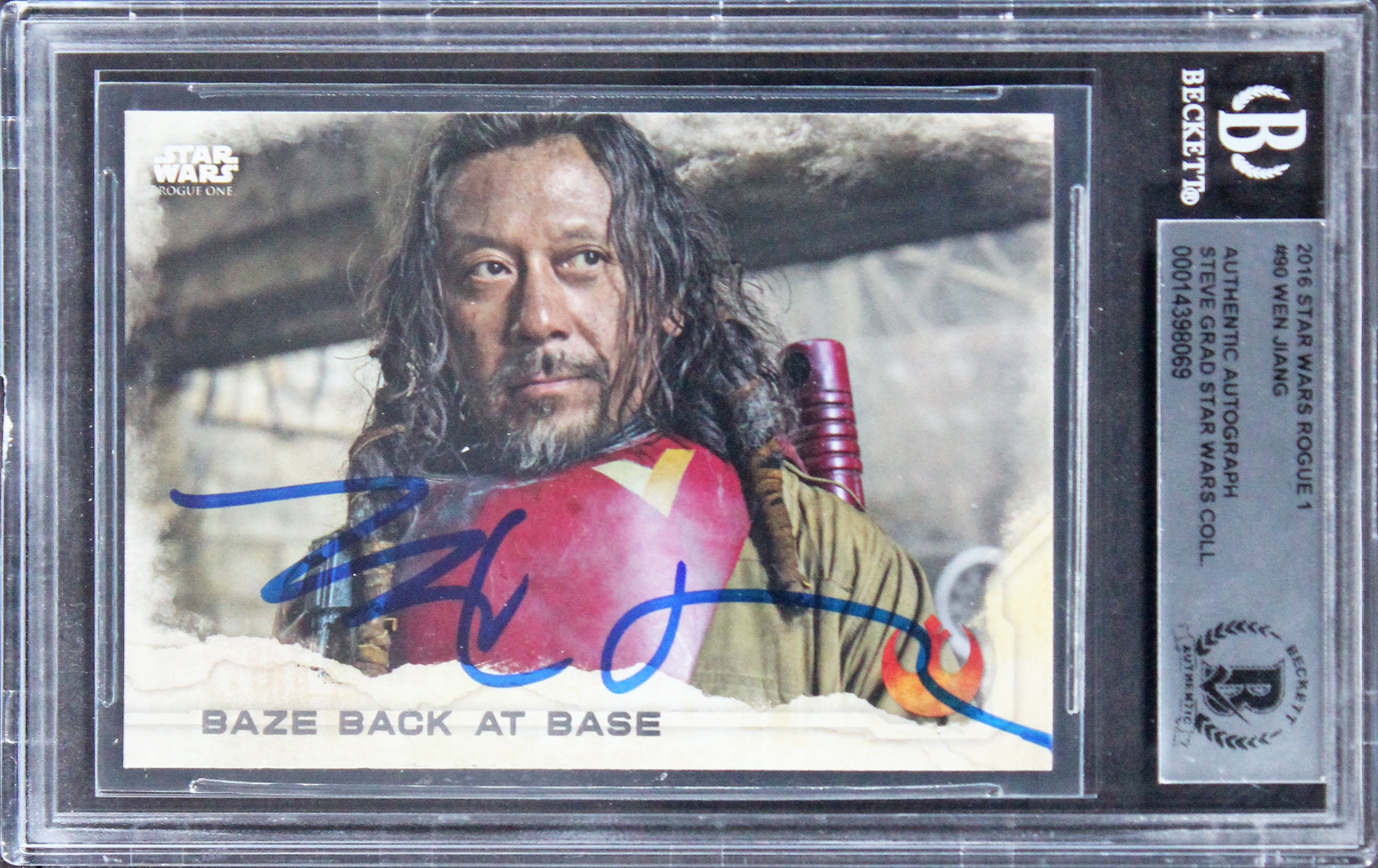 Wen Jiang Star Wars Authentic Signed 2016 Star Wars Rogue 1 #90 Card BAS Slabbed