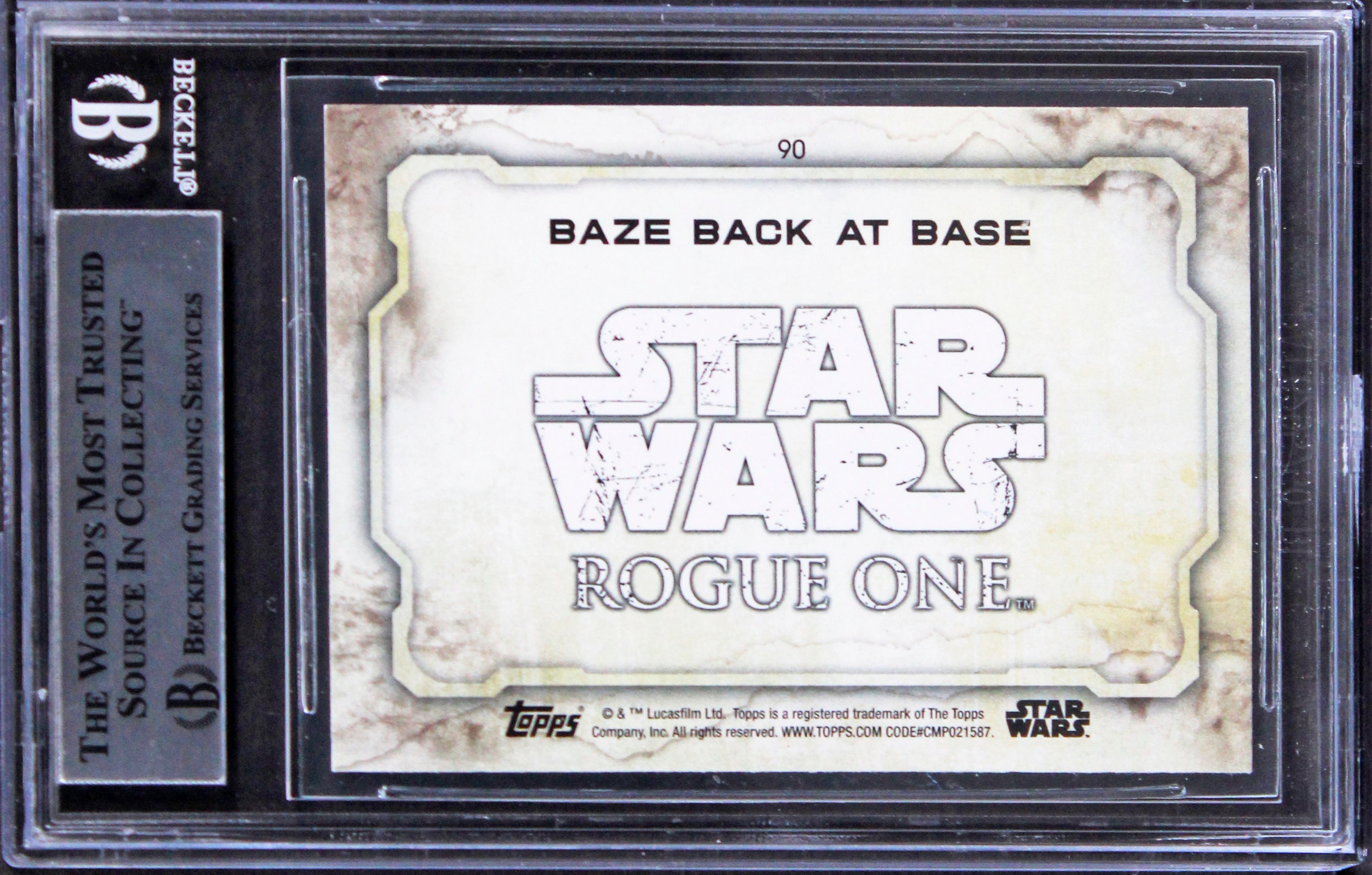 Wen Jiang Star Wars Authentic Signed 2016 Star Wars Rogue 1 #90 Card BAS Slabbed