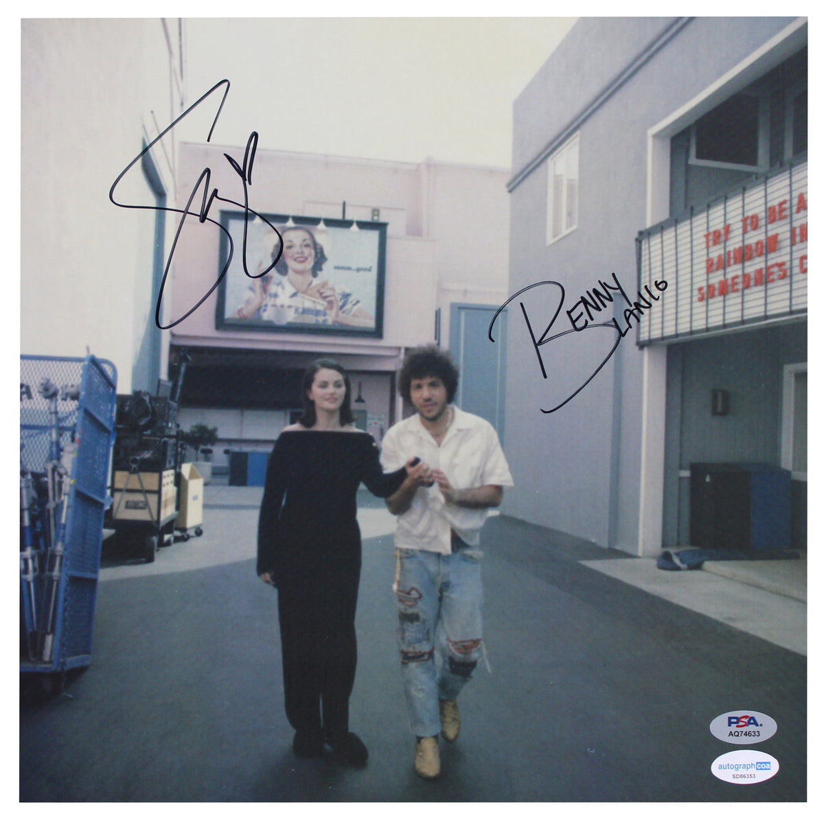 Selena Gomez & Benny Blanco Signed Album Flat w/ Album & Vinyl PSA/DNA #AQ74633