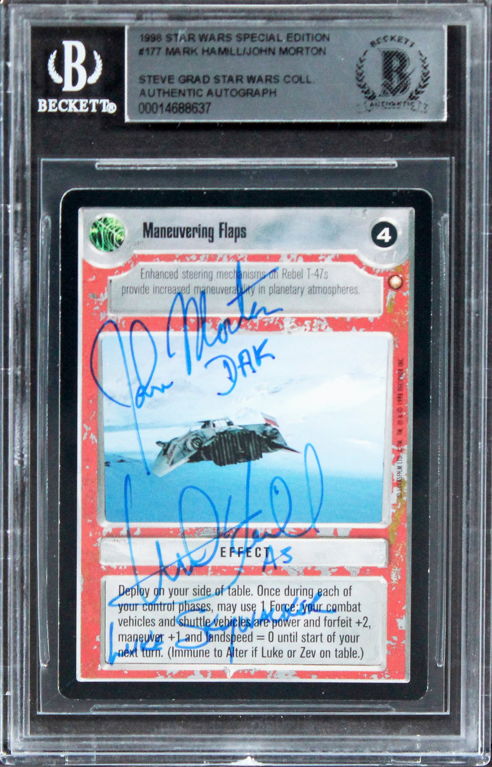 Mark Hamill & John Morton Star Wars Signed 1998 Star Wars SE #177 Card BAS Slab