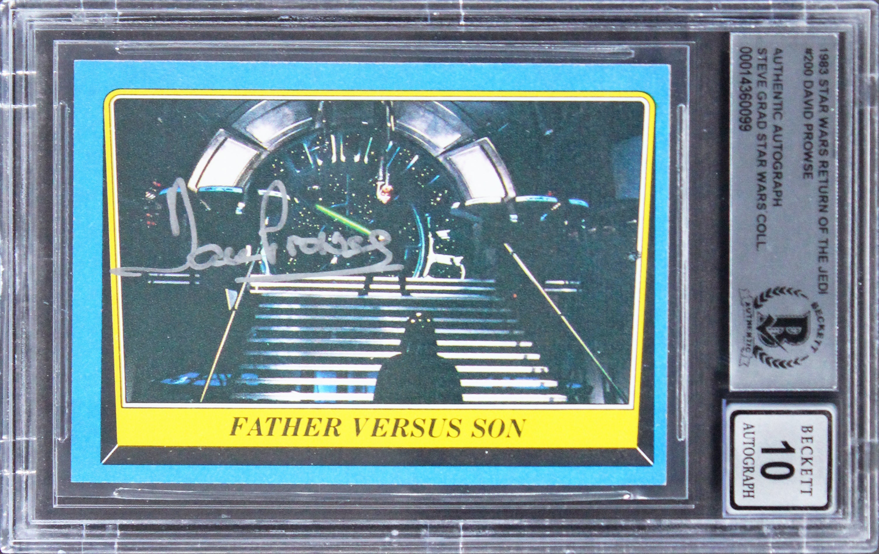 David Prowse Signed 1983 Star Wars Return of the Jedi #200 Card Auto 10 BAS Slab
