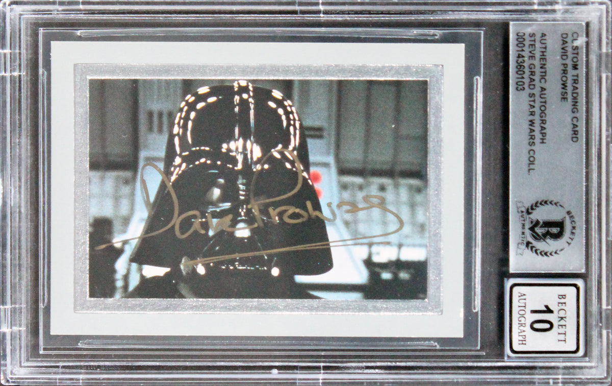 David Prowse Star Wars Signed Custom Trading Card Card Auto 10! BAS Slabbed