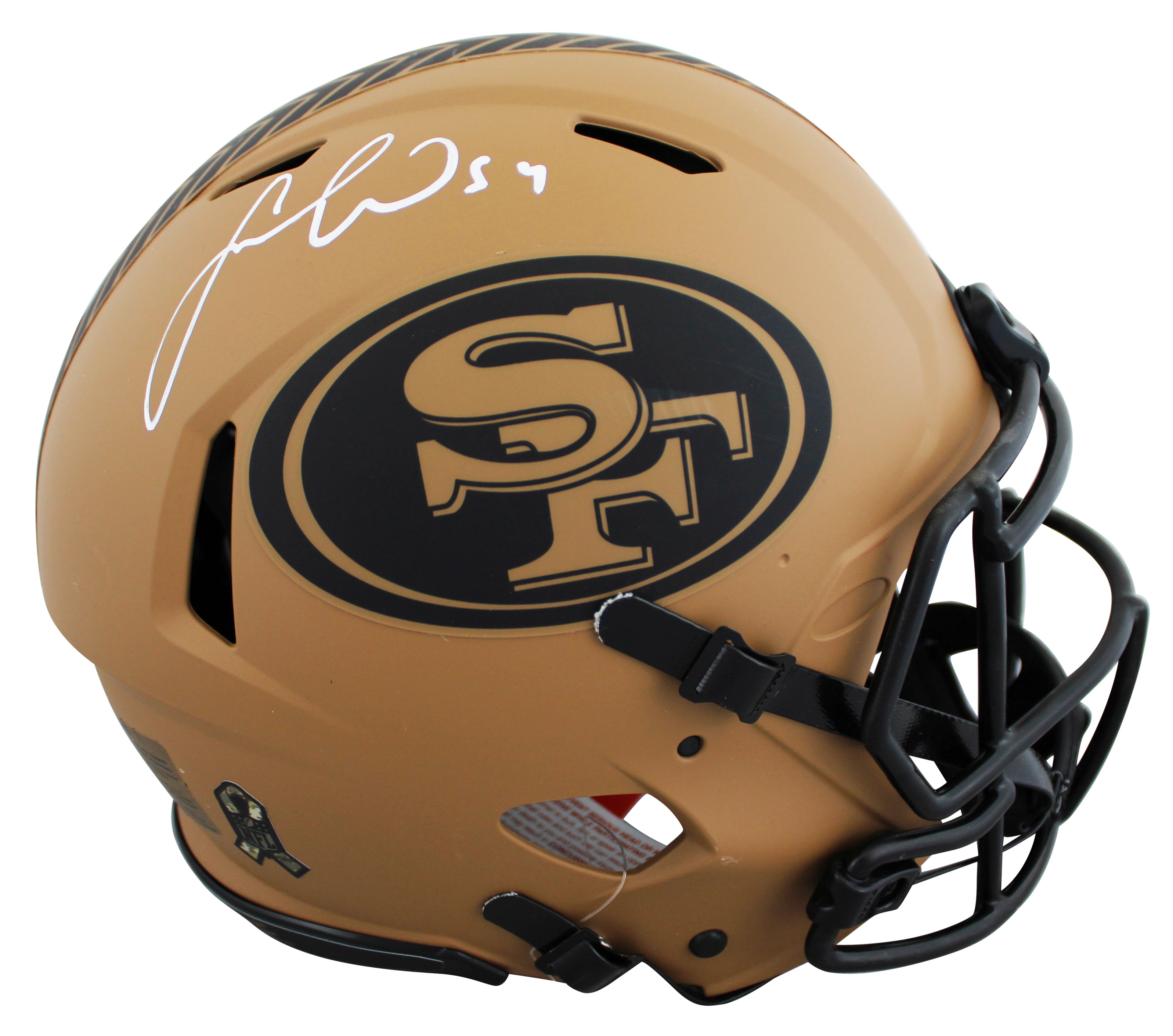 49ers Fred Warner Signed STS II Full Size Speed Proline Helmet W/ Case BAS