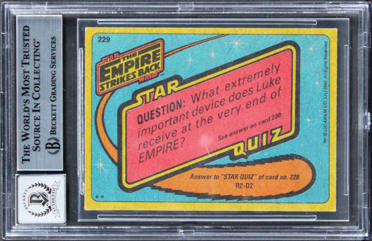 Kenny Baker Star Wars Signed 1980 Empire Strikes Back #229 Card Auto 10 BAS Slab