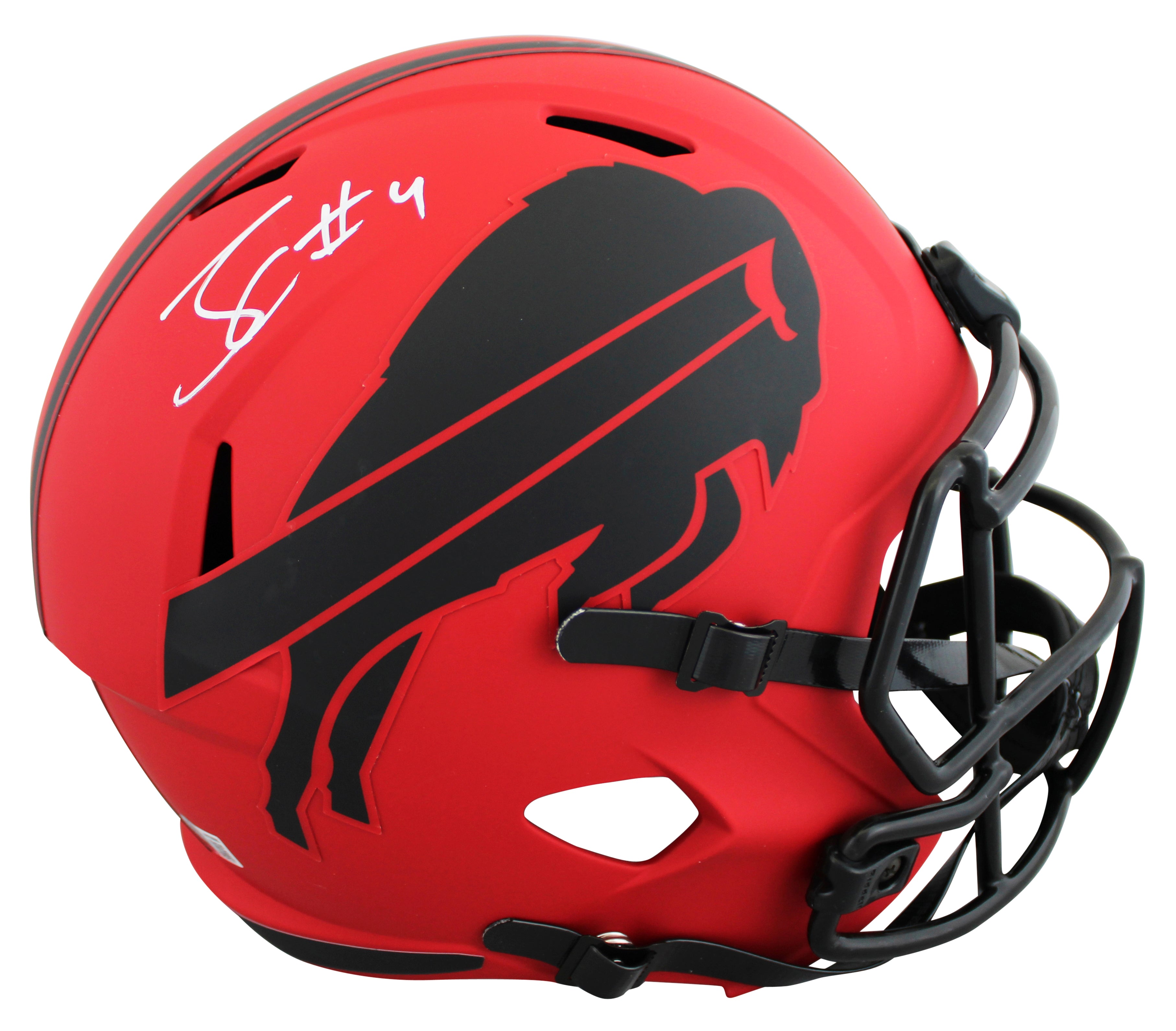 Bills James Cook Signed Rave Full Size Speed Rep Helmet W/ Case BAS Witnessed
