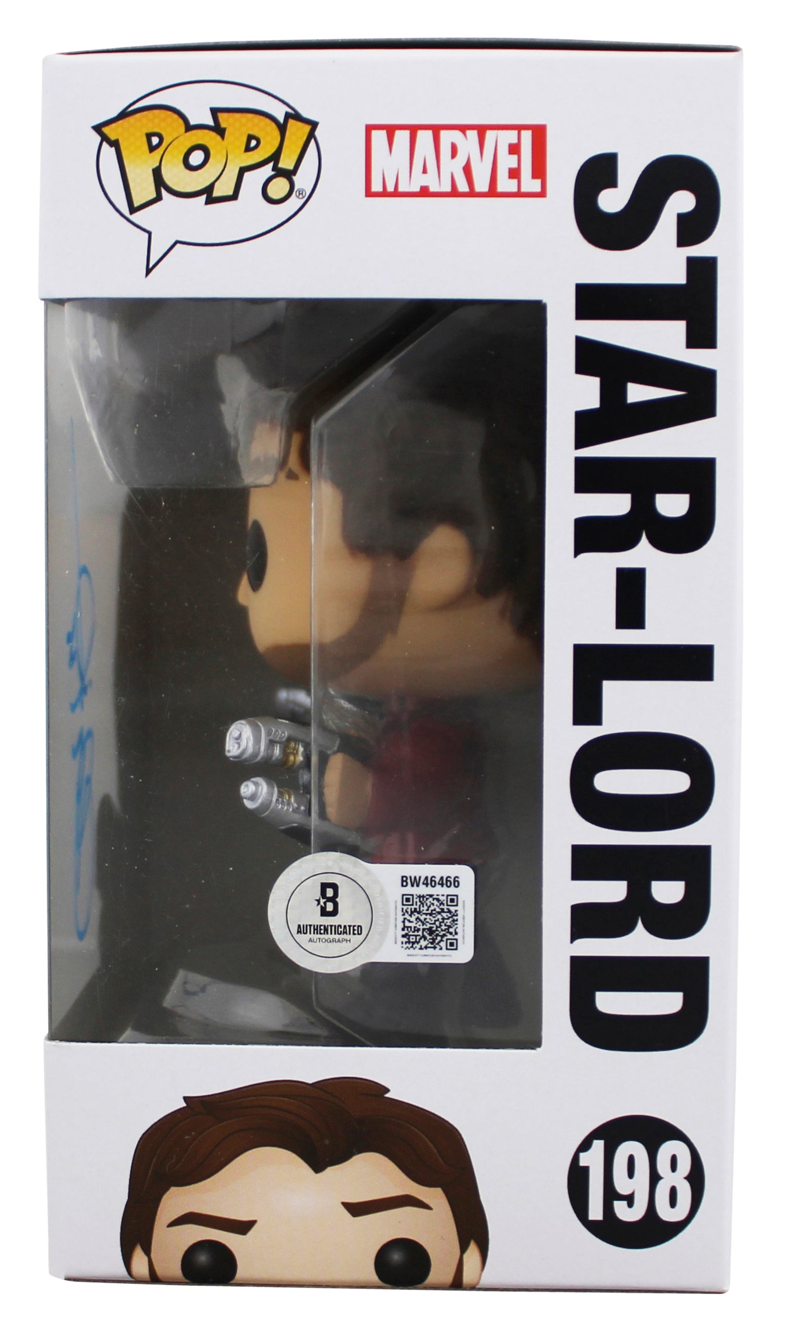 Chris Pratt Guardians of the Galaxy Signed #198 Funko Pop Figure BAS #BW46466