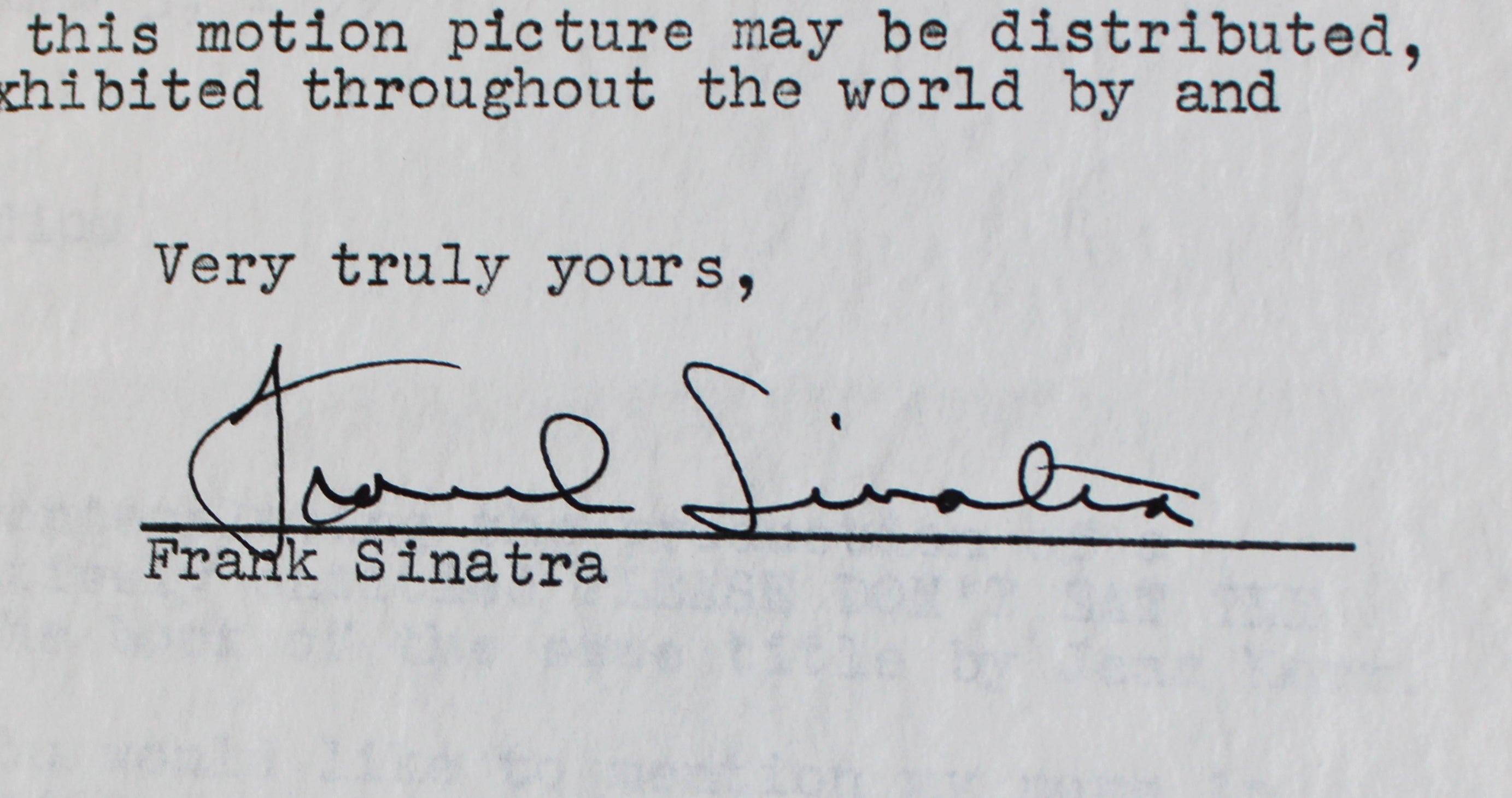 Frank Sinatra Signed 2 Page 8.5x11 Typed Naming Right Release Contract PSA & BAS