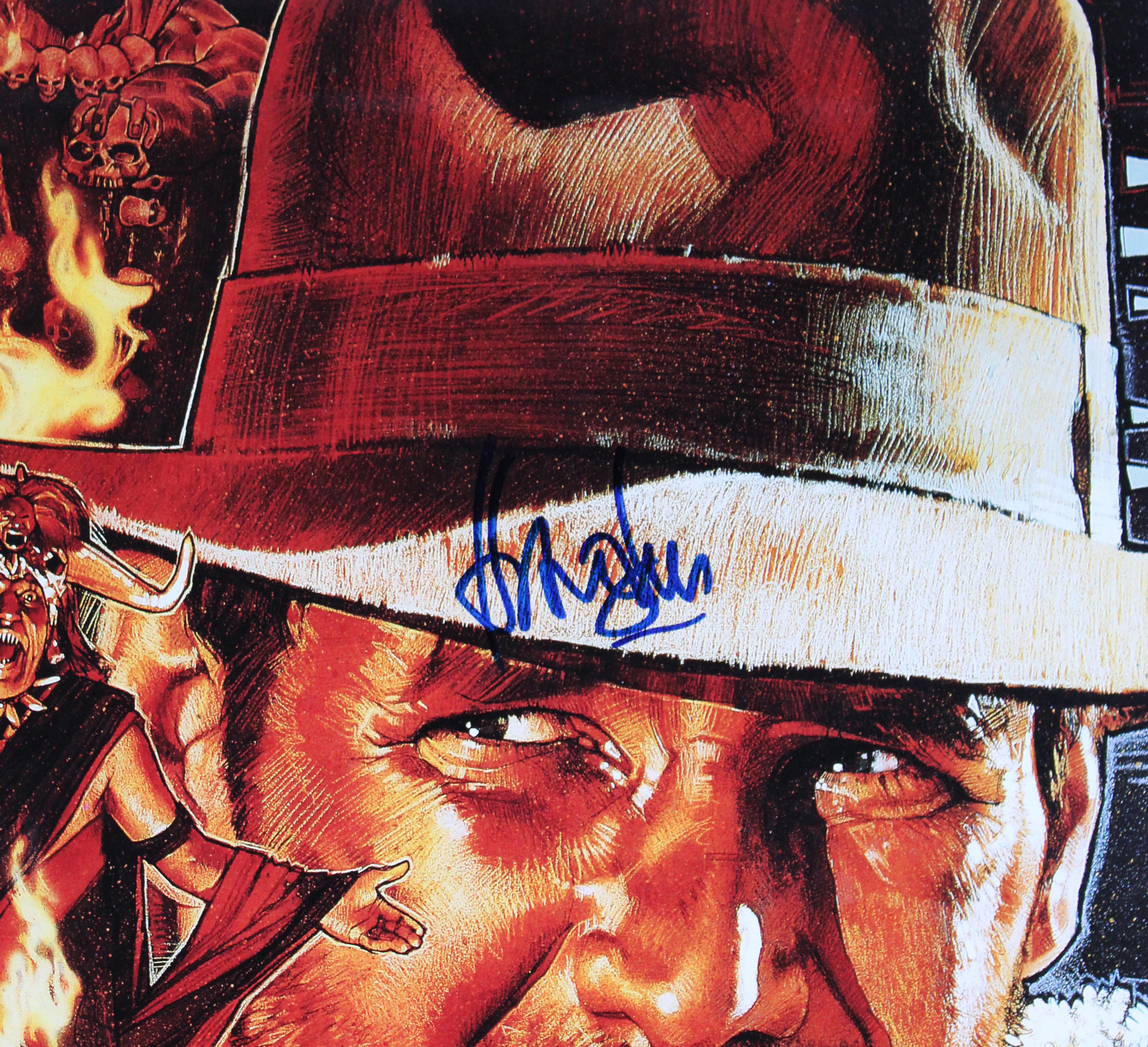 Harrison Ford Temple Of Doom Signed & Framed 24x36 Poster Auto 10! BAS #AE16824