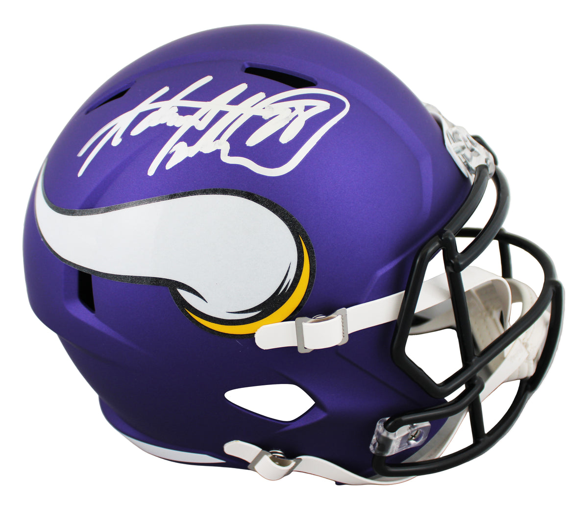 Vikings Adrian Peterson Signed Full Size Speed Rep Helmet W/ Case BAS Witness 2