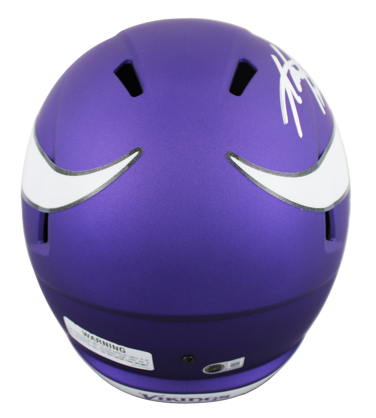 Vikings Adrian Peterson Signed Full Size Speed Rep Helmet W/ Case BAS Witness 2
