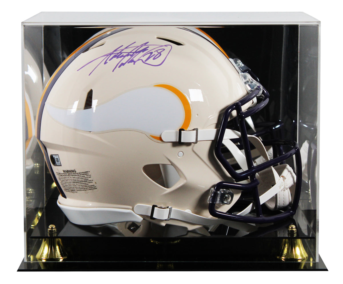 Vikings Adrian Peterson Signed Retro Full Size Speed Proline Helmet W/ Case BAS