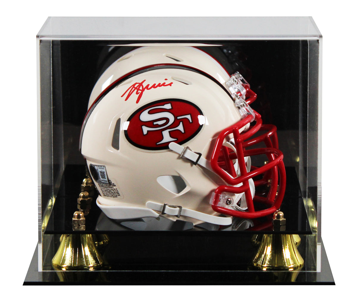 49ers Kyle Juszczyk Signed Retro Speed Mini Helmet W/ Case BAS Witnessed