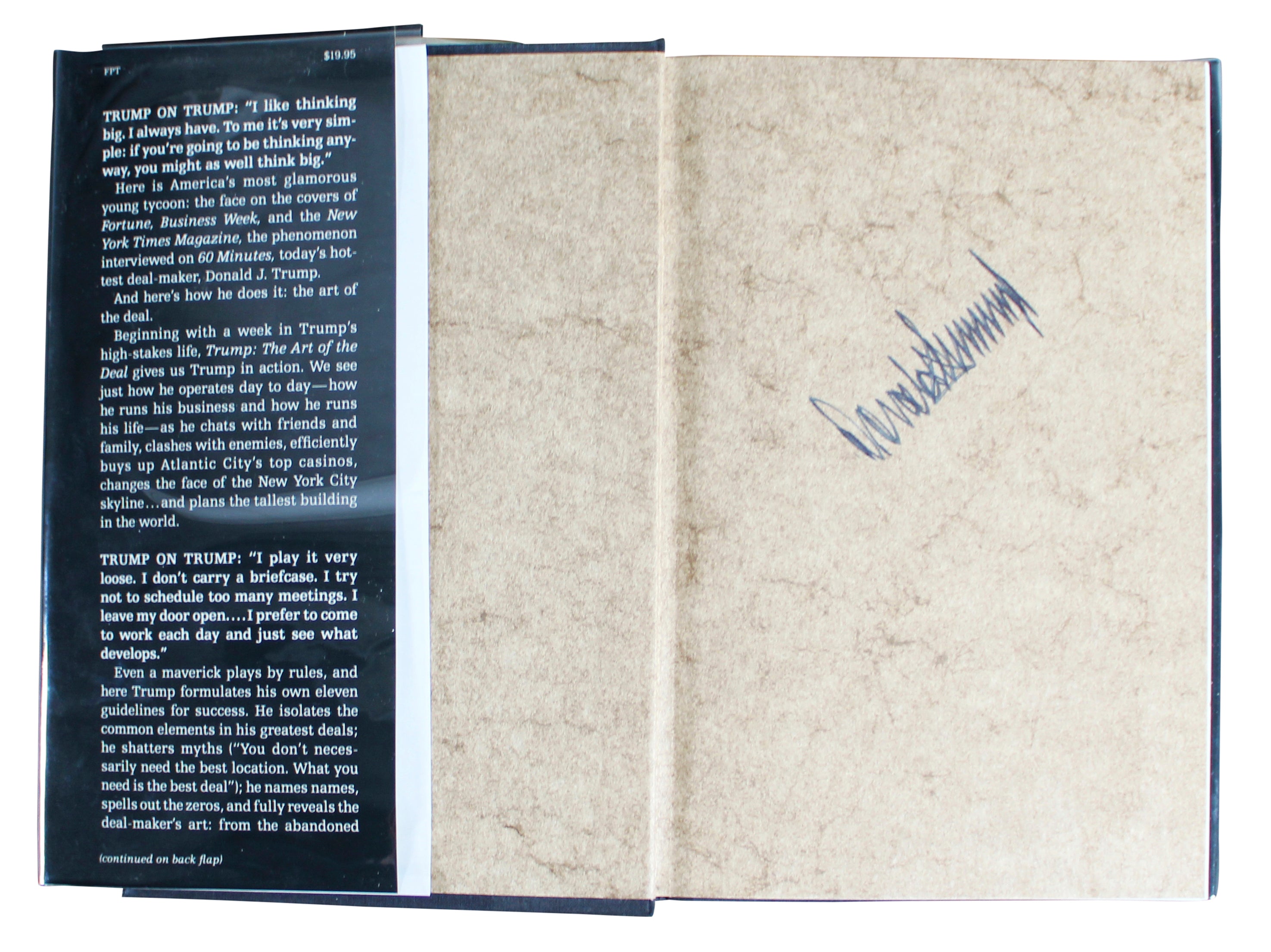 Donald Trump Signed The Art of the Deal First Edition Hard Book BAS #AE13605