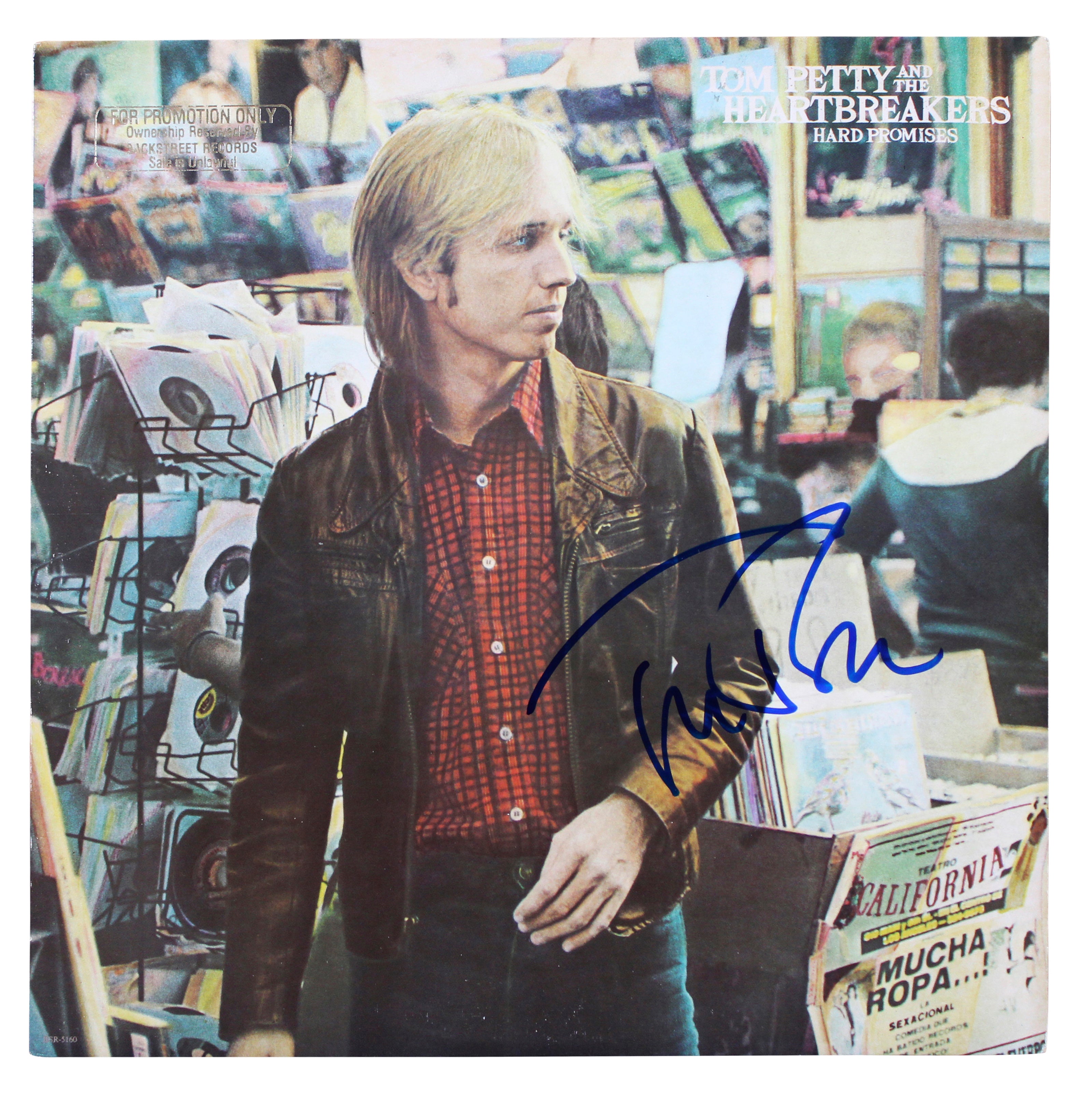 Tom Petty Authentic Signed Hard Promises Album Cover W/ Vinyl BAS #AE02801