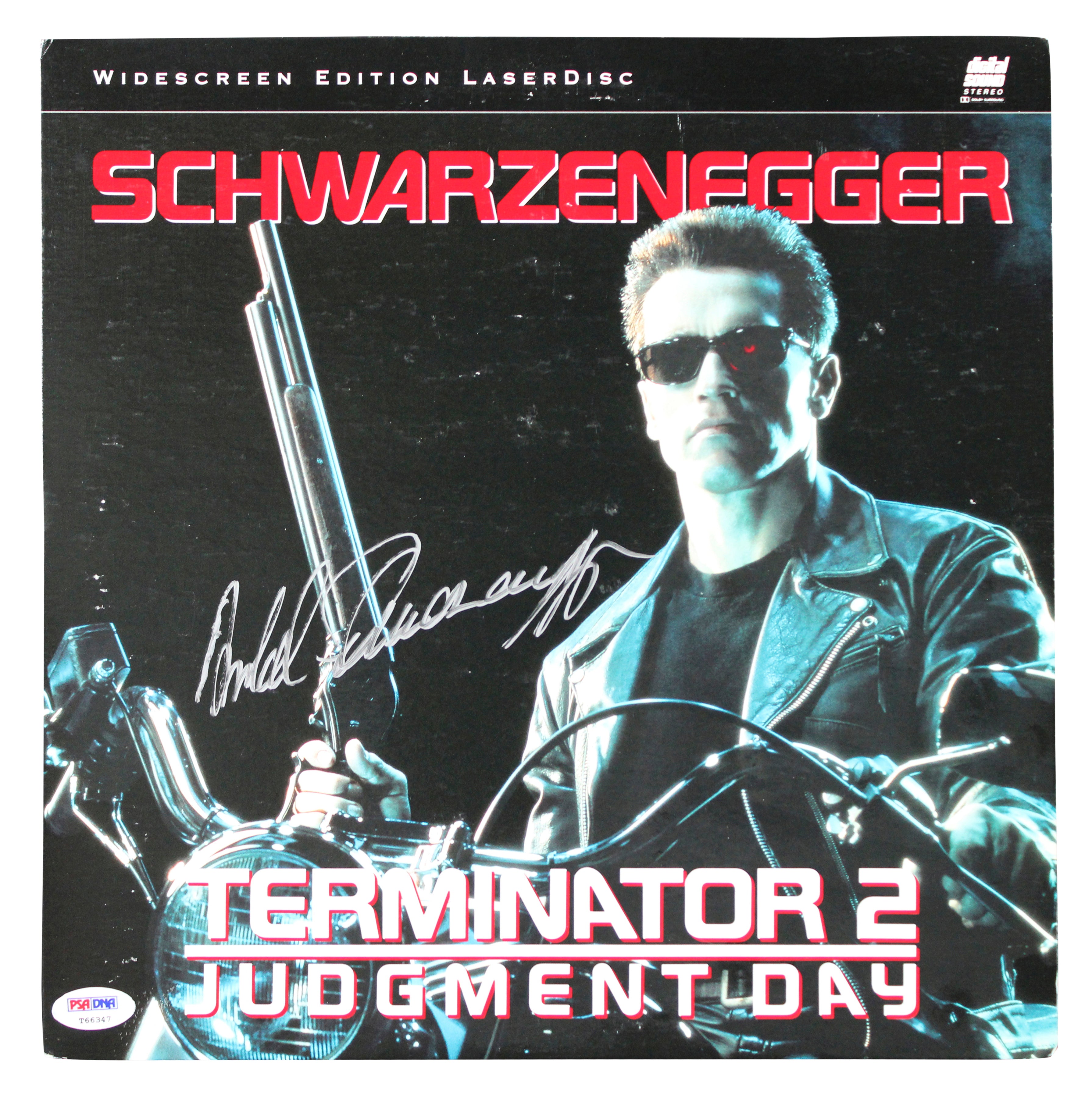 Arnold Schwarzenegger Terminator 2 Signed Laserdisc Cover W/Disk PSA/DNA #T66347